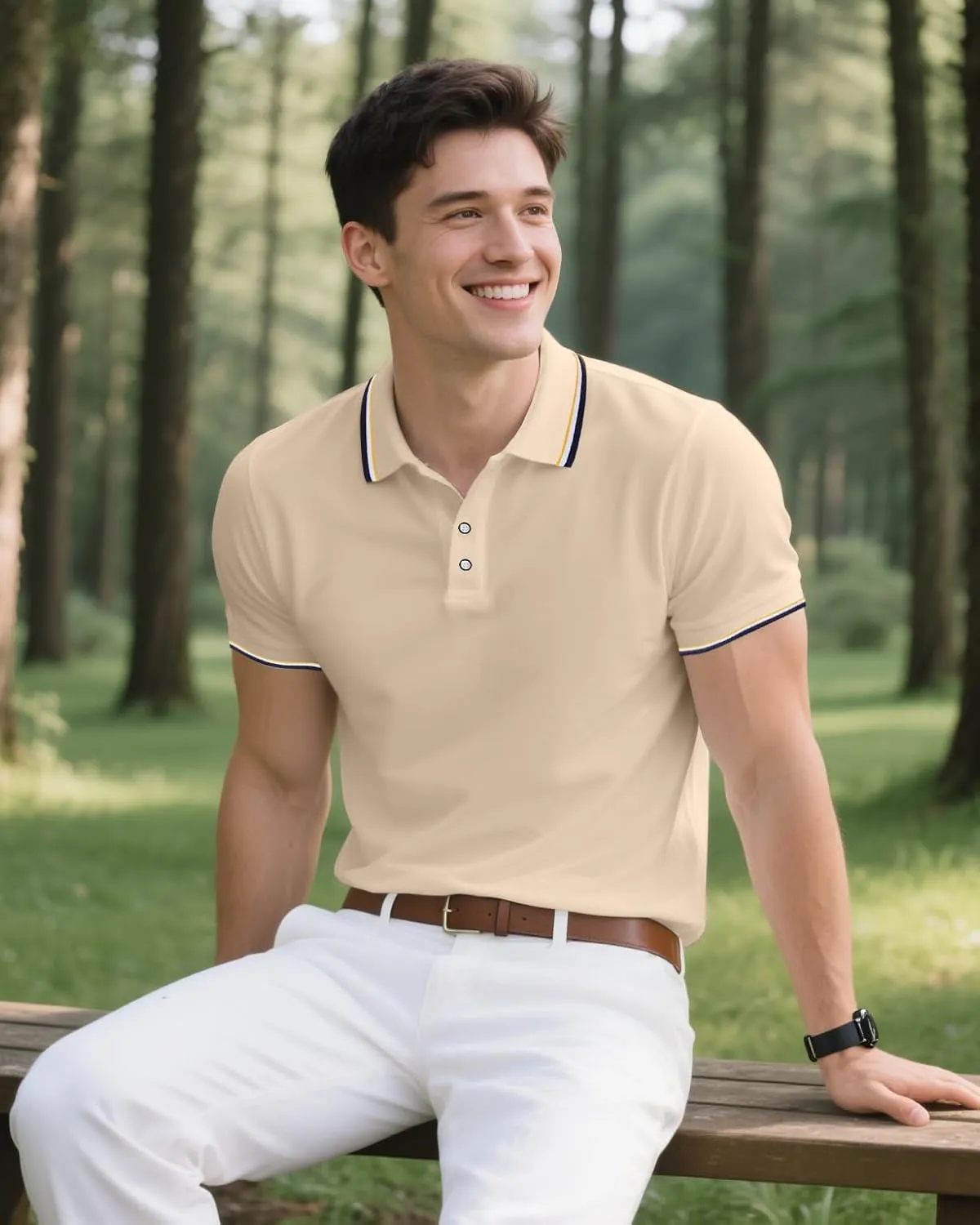 3 Pack Men's Polo Shirts Quick-Dry Short Sleeve Athletic Polo Shirts Moisture Wicking T Shirt Casual Golf Shirts