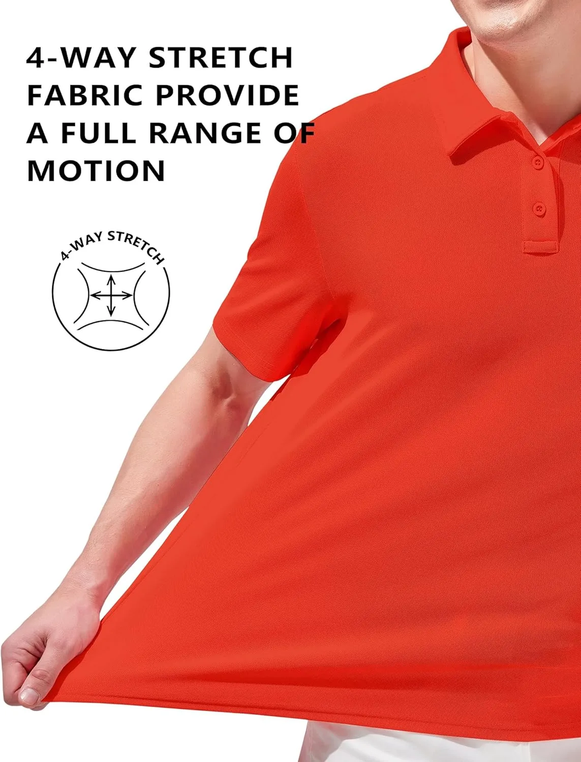 Aleture Men Polo T Shirts Polyester Performance Polos, Short Sleeve Collared Shirt for Business Casual Wear, Regular Fit