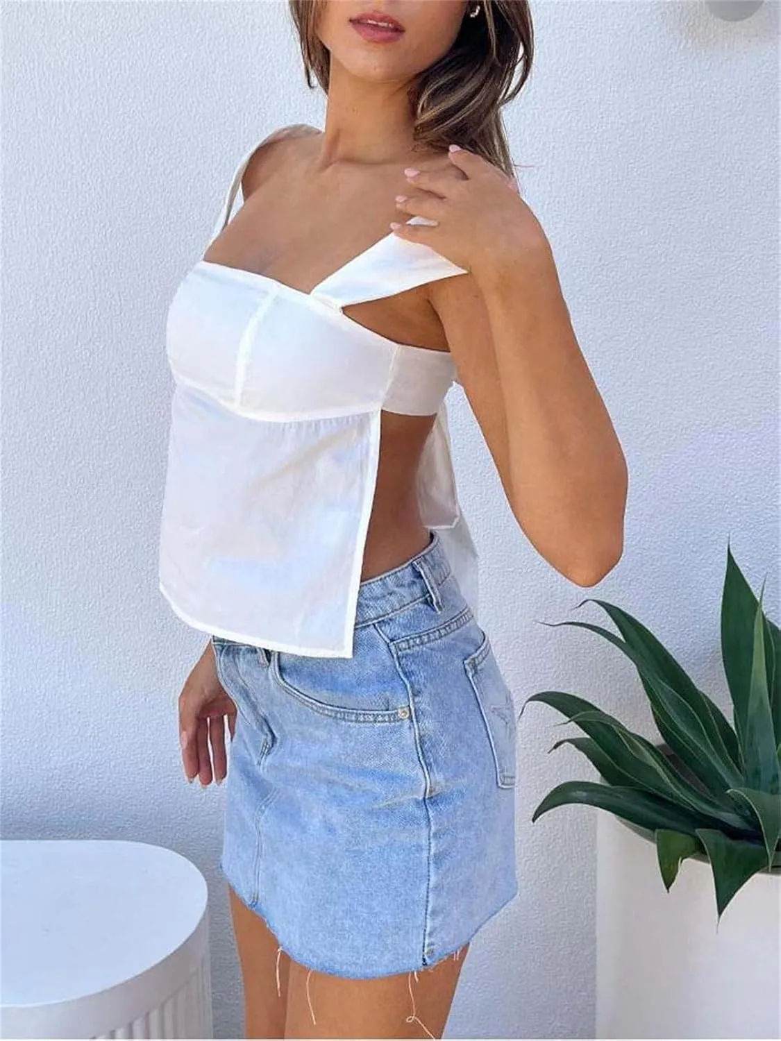 Alyweatry Women Y2k Denim Micro Skirt Low Rise Cute Bodycon Jean Mini Skirt with Pockets Summer Trendy Streetwear