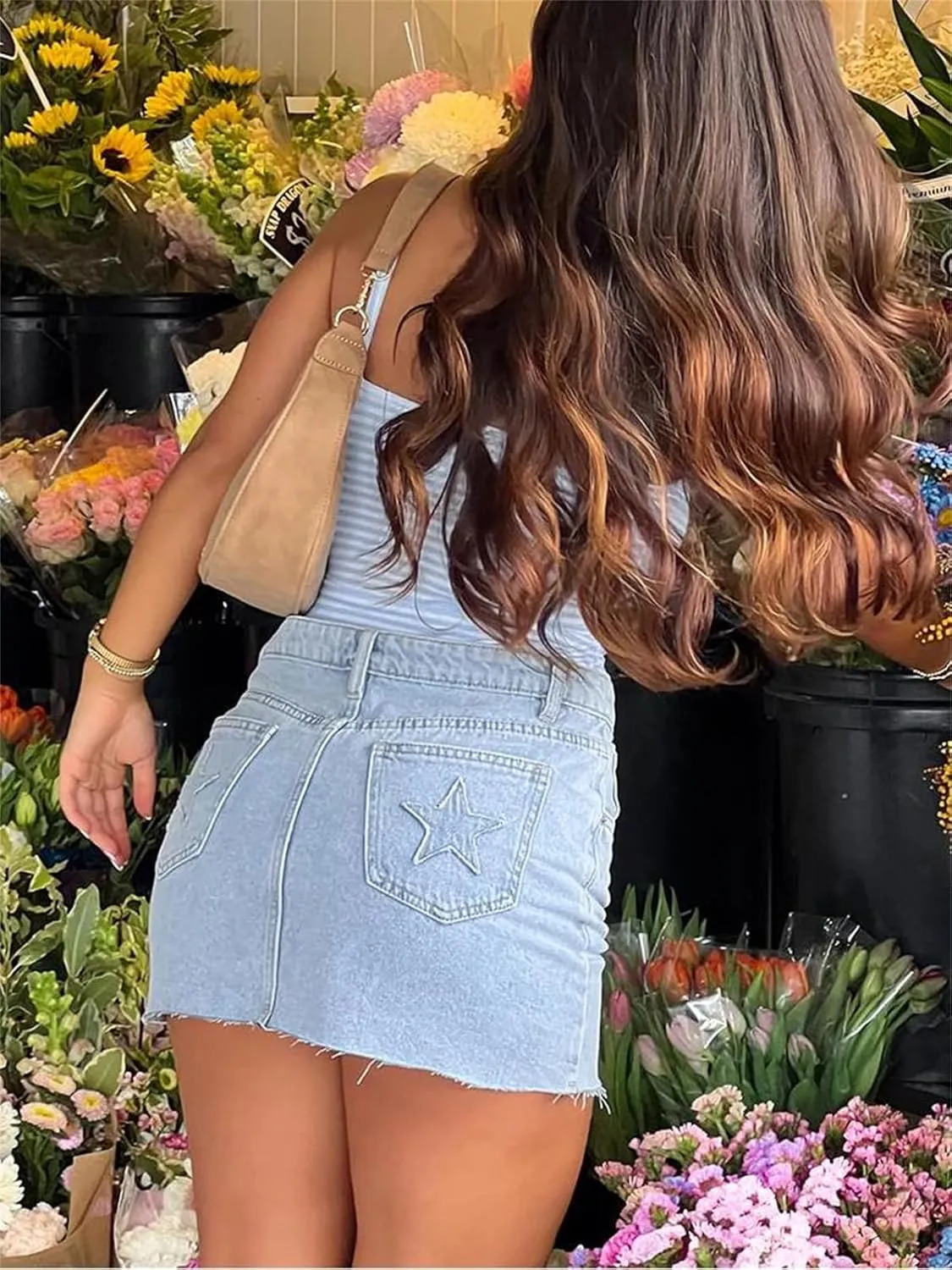 Alyweatry Women Y2k Denim Micro Skirt Low Rise Cute Bodycon Jean Mini Skirt with Pockets Summer Trendy Streetwear