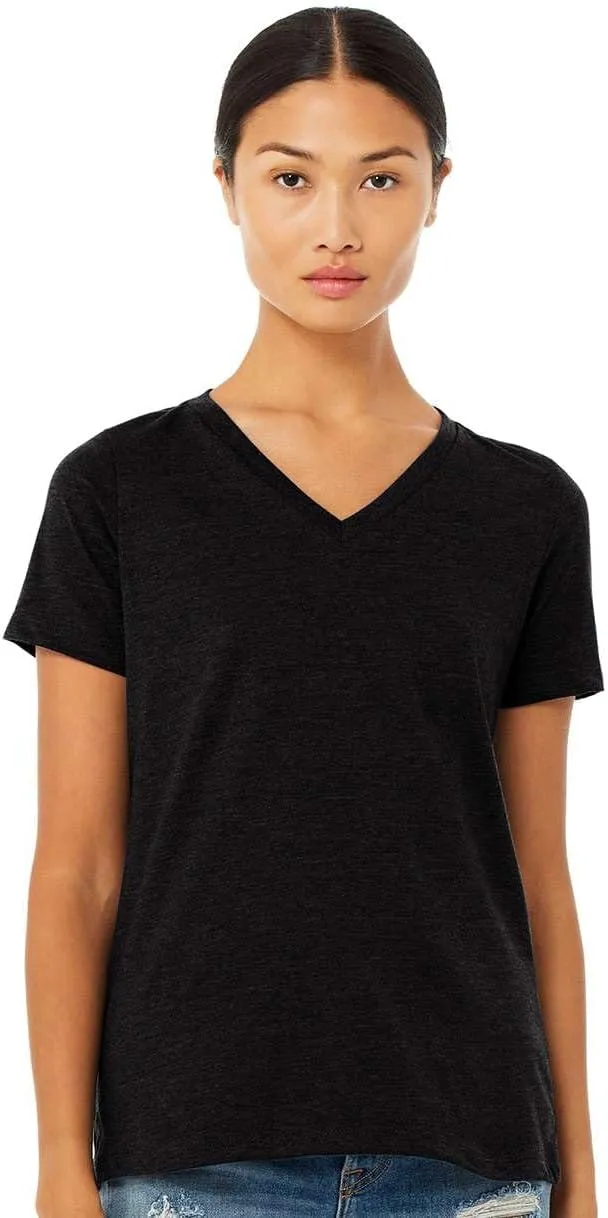 Bella Canvas Ladies' Relaxed Heather CVC Jersey V-Neck T-Shirt