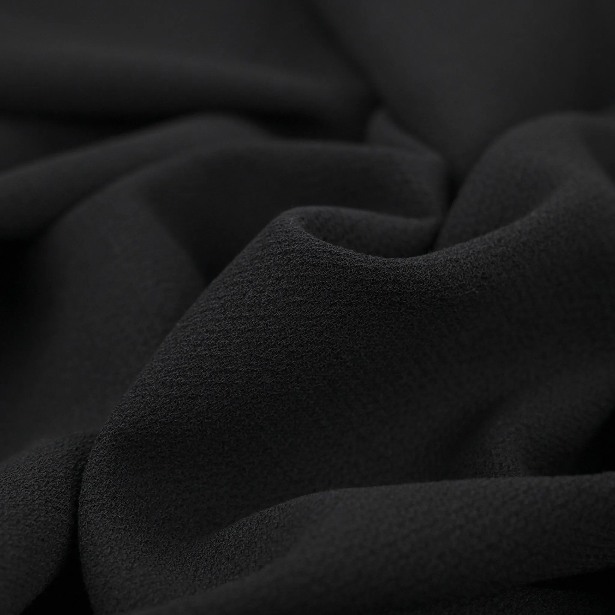 Black Woollen Crepe Fabric 97566