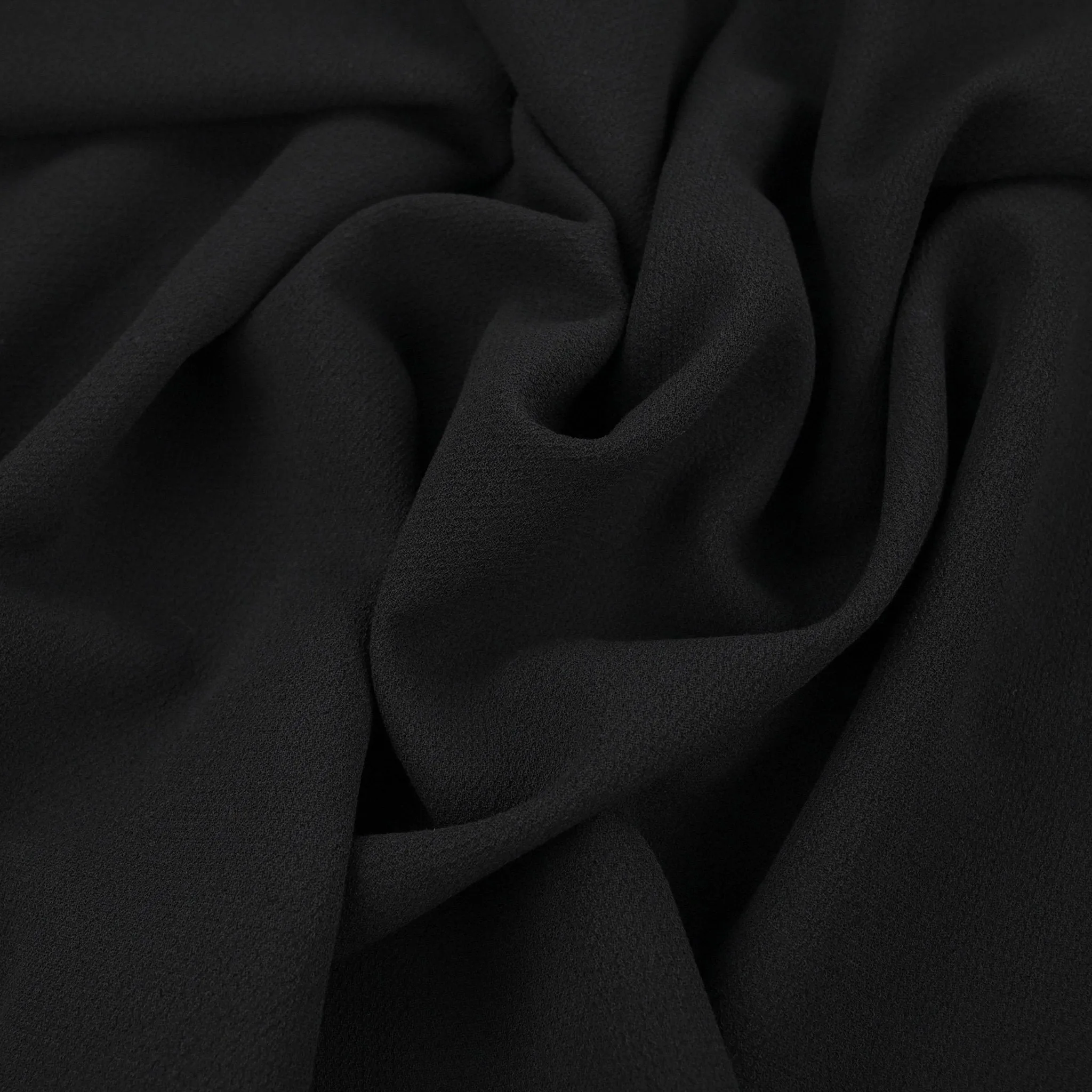 Black Woollen Crepe Fabric 97566