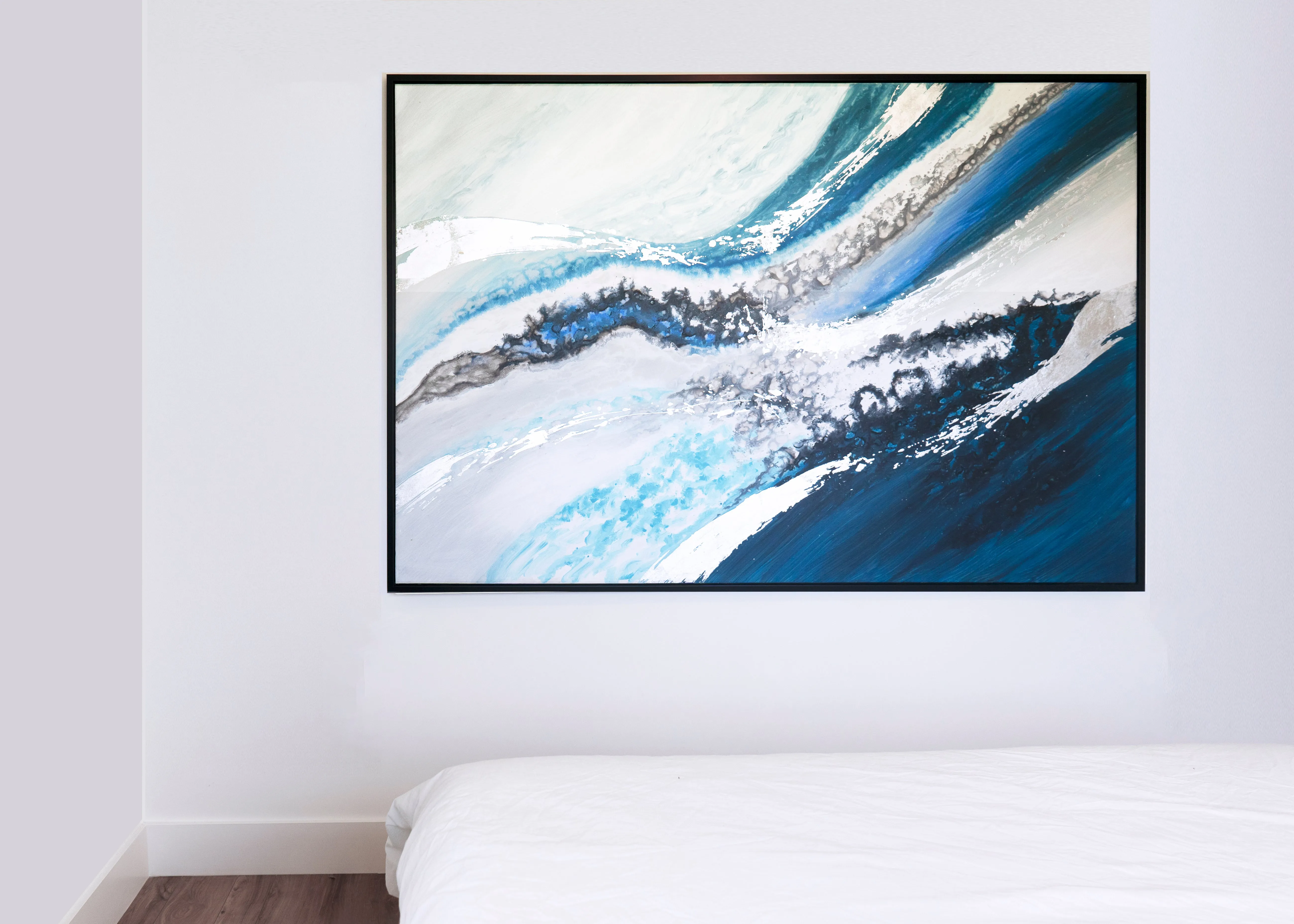 Blue Hues Hand Painted Canvas Wall Art