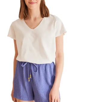 Blue Waffle Textured Shorts