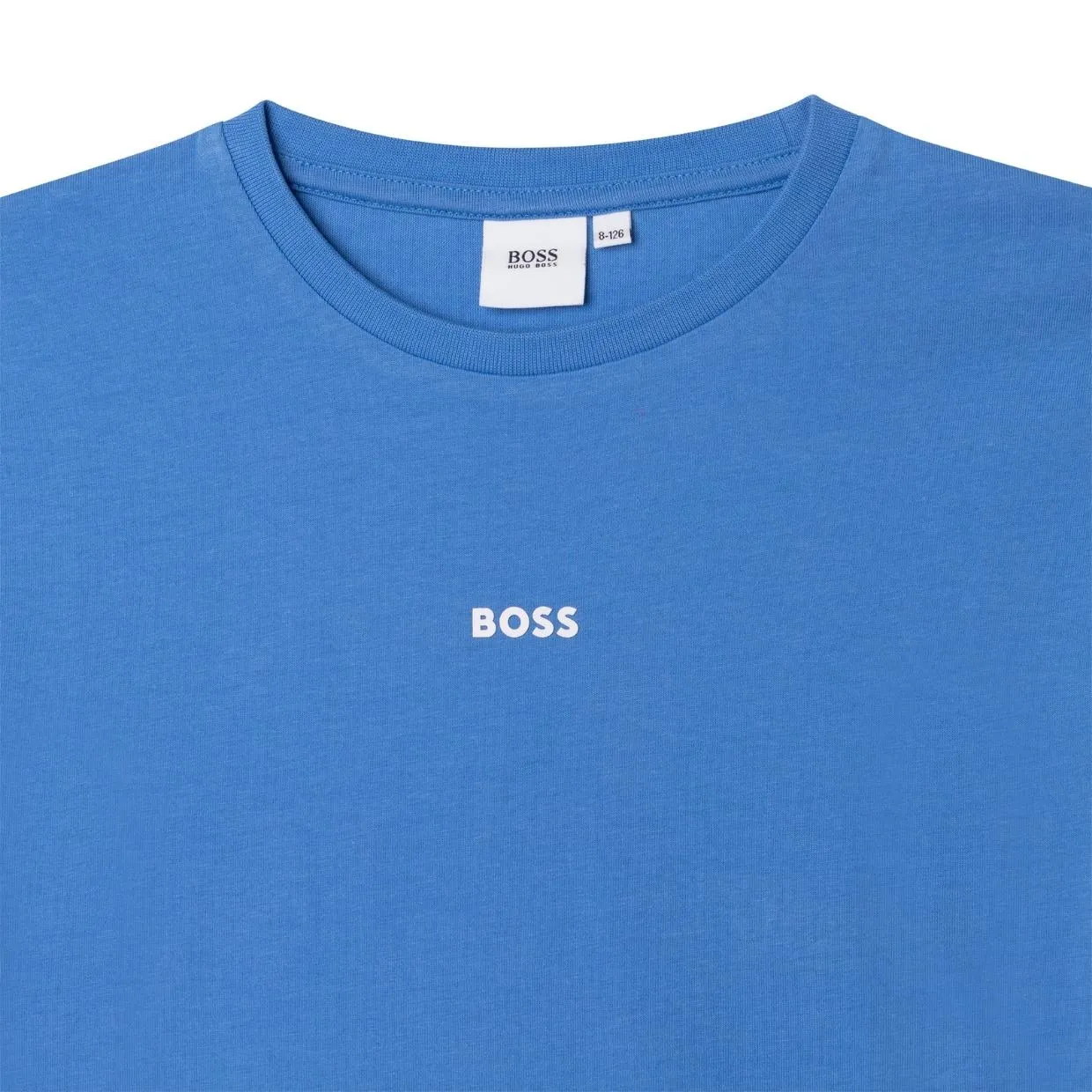 Boss Kids Sky Blue Rubberised Logo T-Shirt