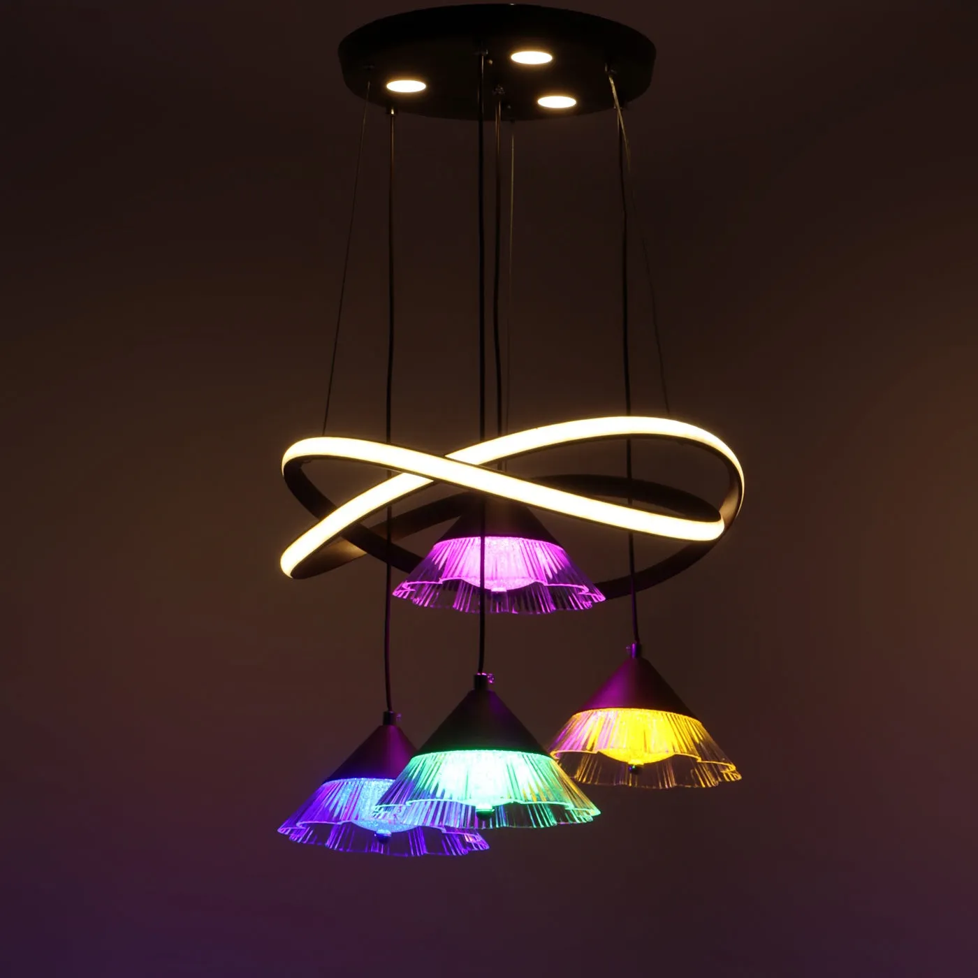 Brown Metal Hanging Light - a-215-4lp - Included Bulb