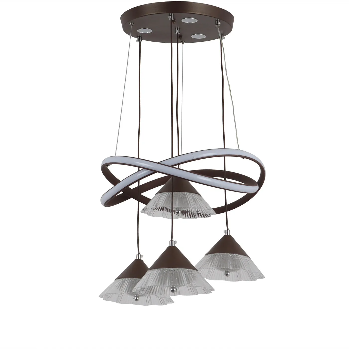 Brown Metal Hanging Light - a-215-4lp - Included Bulb