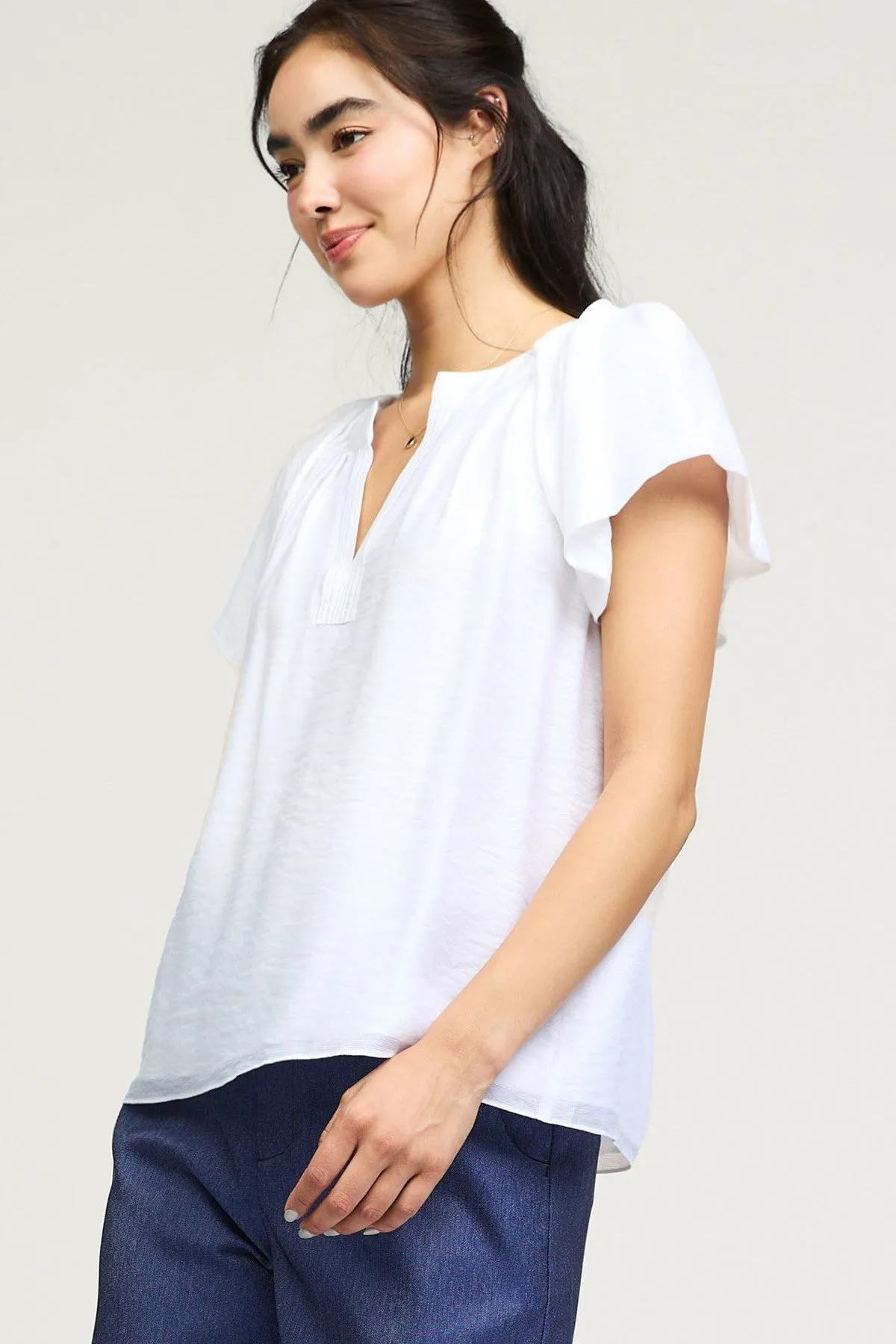 Classy White Flowing Blouse