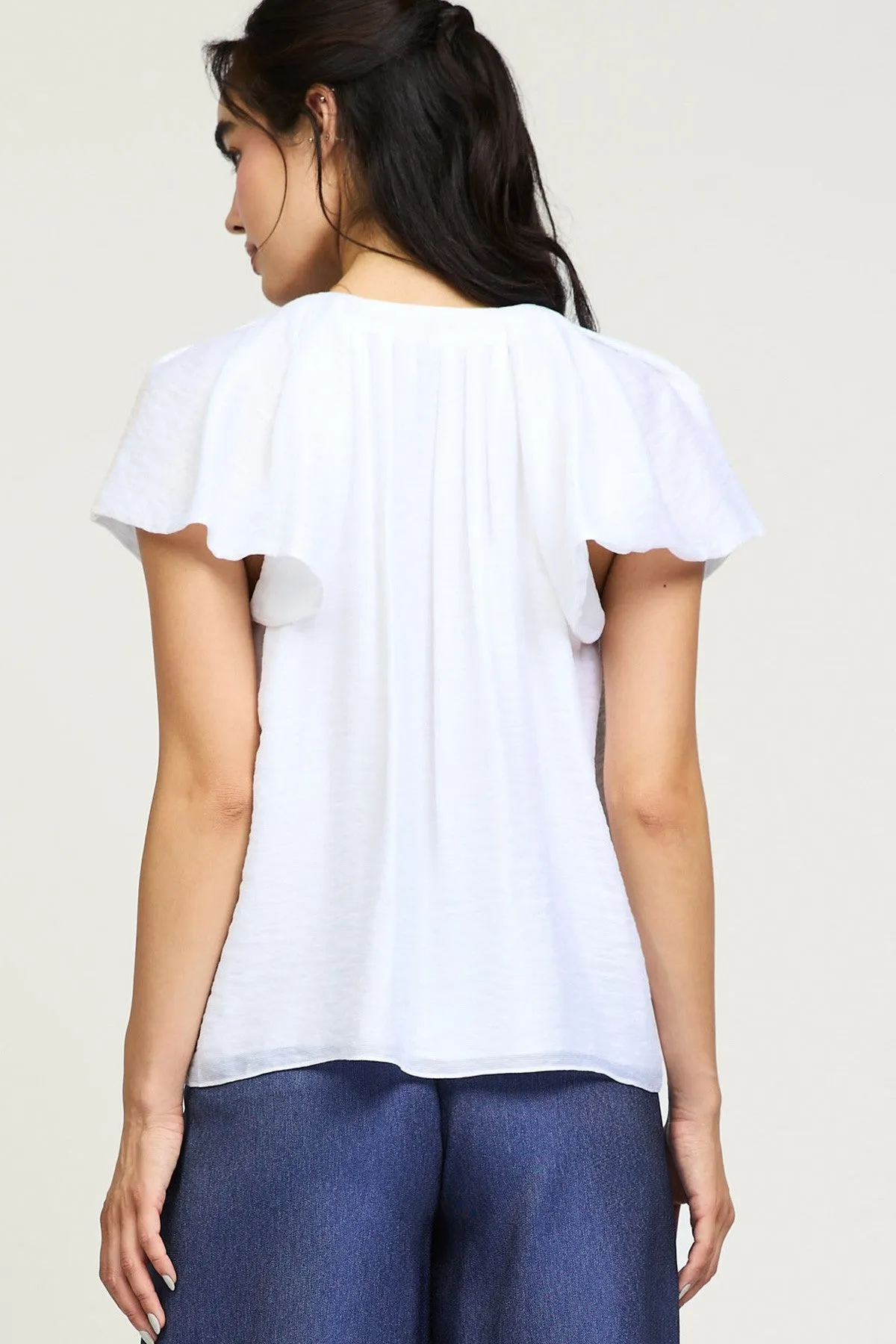 Classy White Flowing Blouse