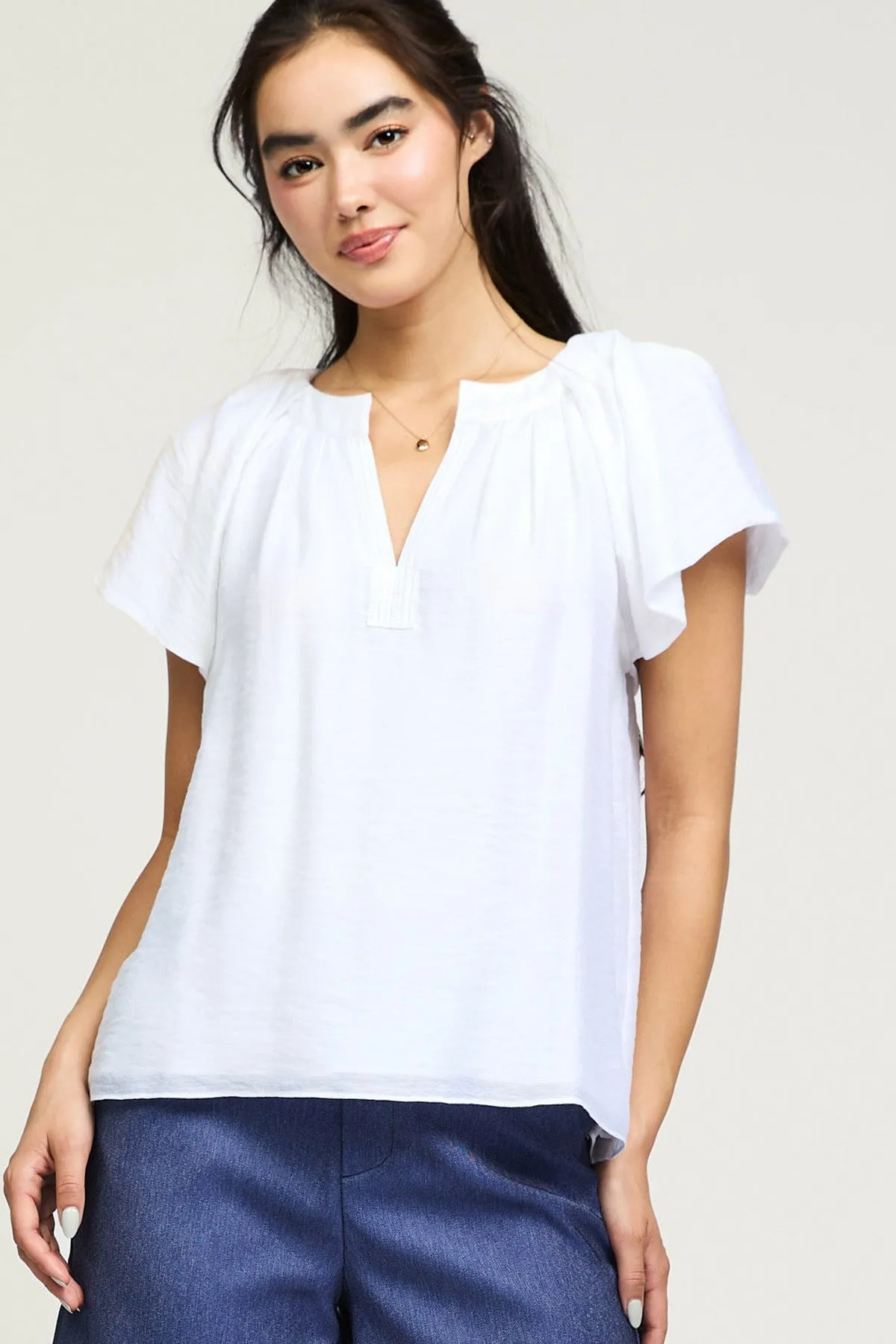 Classy White Flowing Blouse