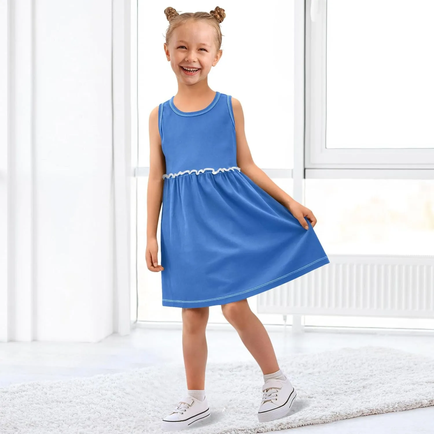 Cobalt Blue Girls Dress Cute Kids Sundress Girls Beach Dress Little Girl Dresses
