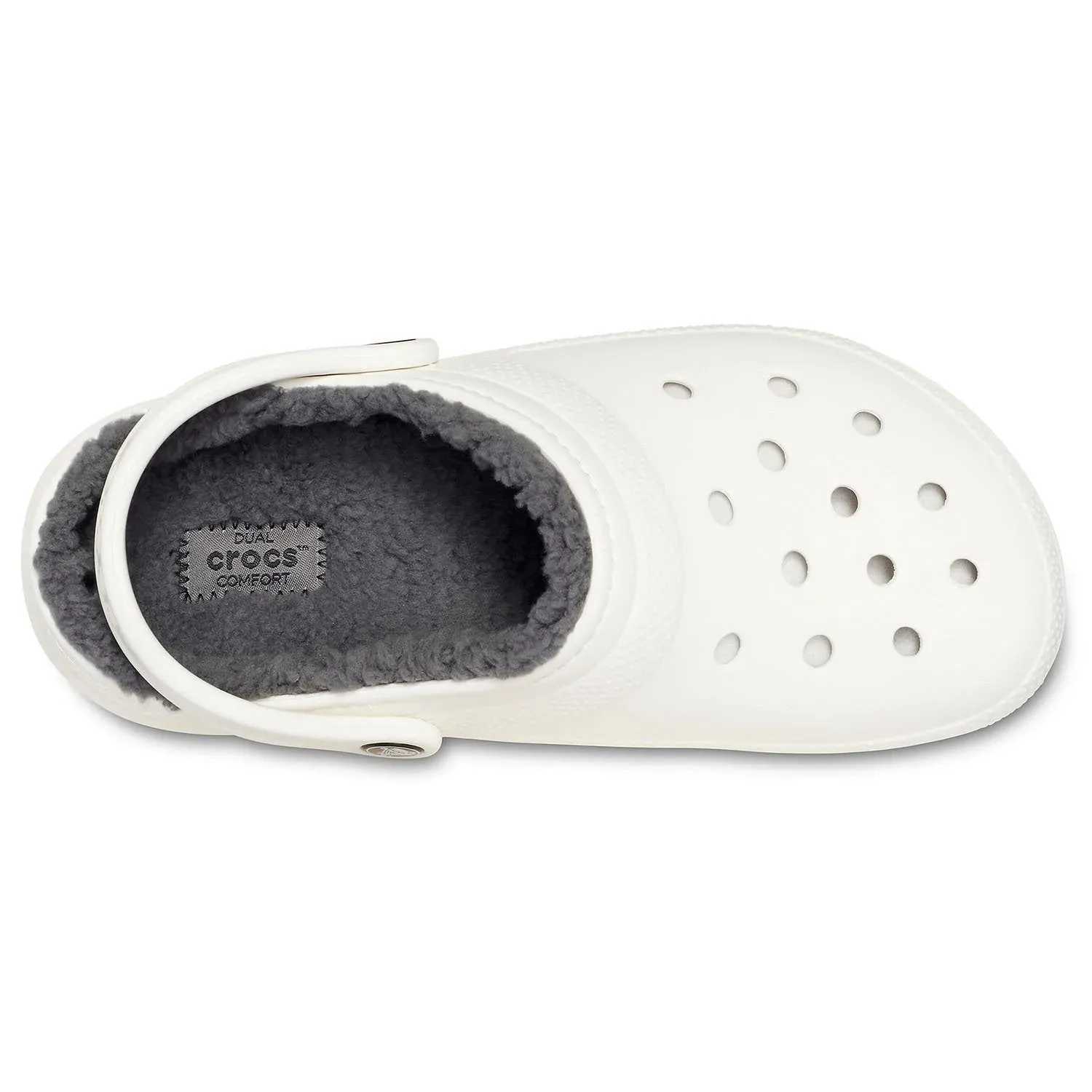 Crocs Unisex Classic Lined Clog White Grey