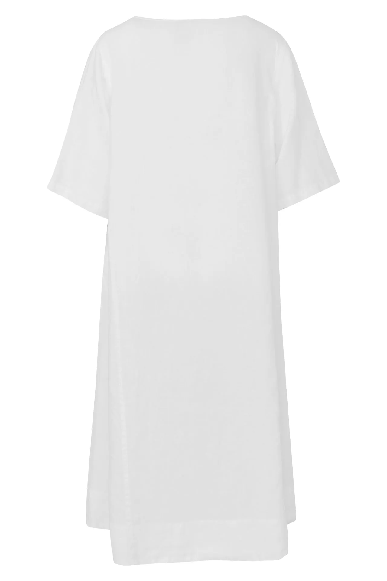 Curve Short Sleeved Linen Midi Dress