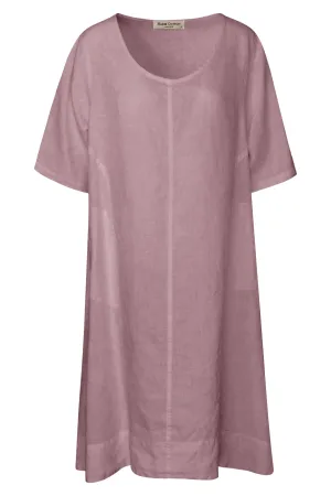 Curve Short Sleeved Linen Midi Dress