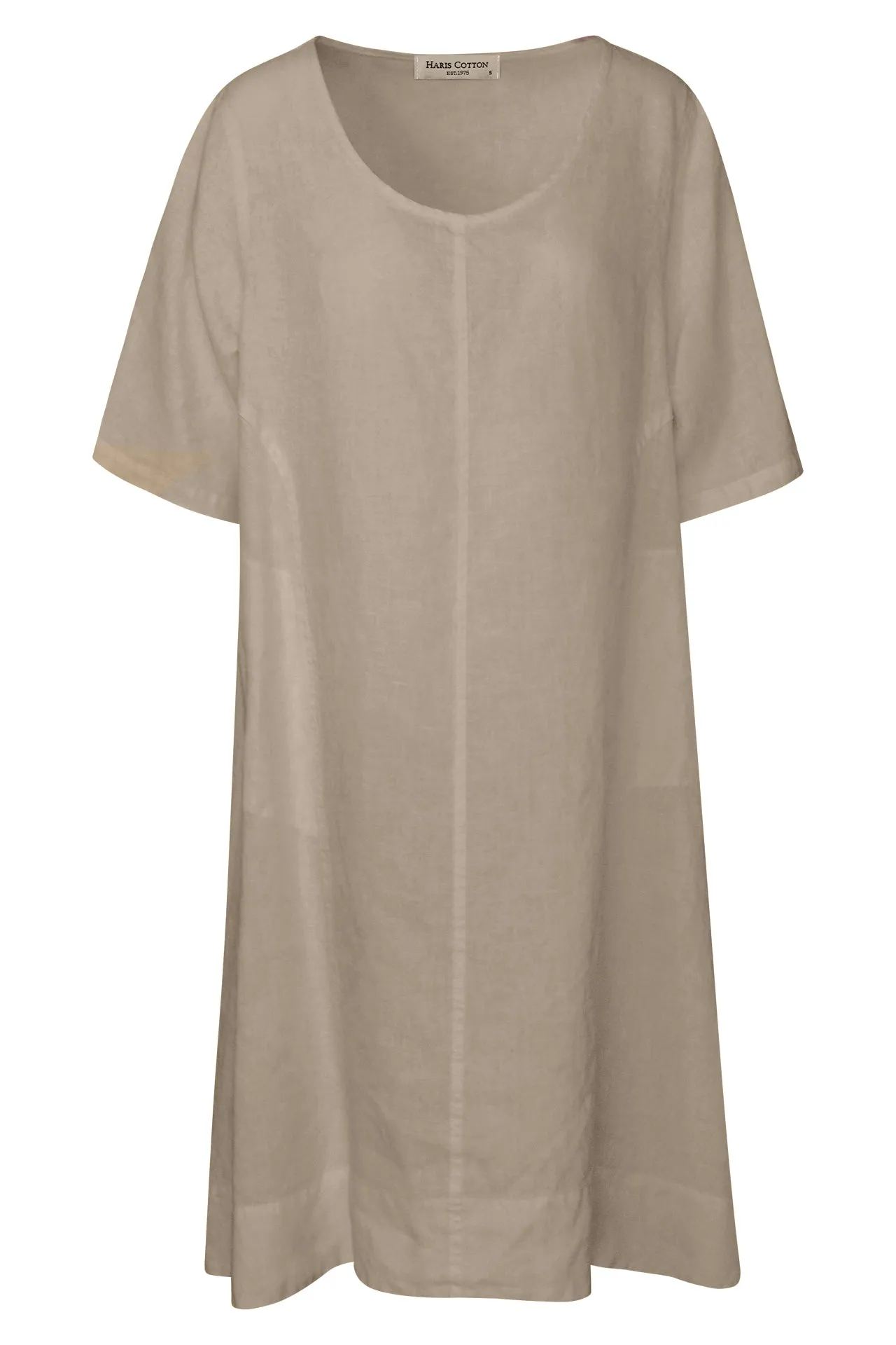 Curve Short Sleeved Linen Midi Dress
