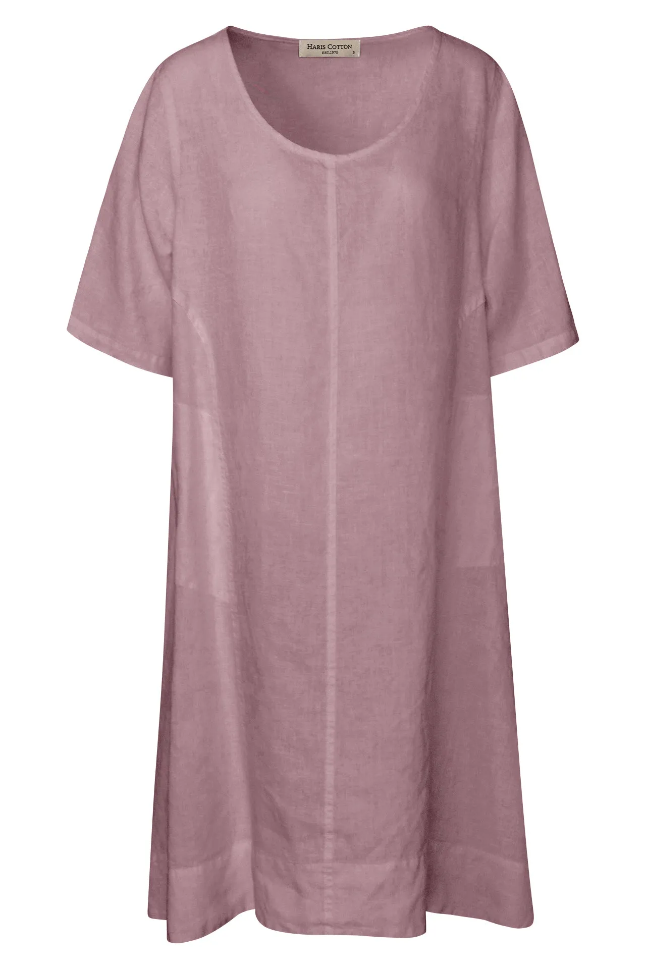 Curve Short Sleeved Linen Midi Dress