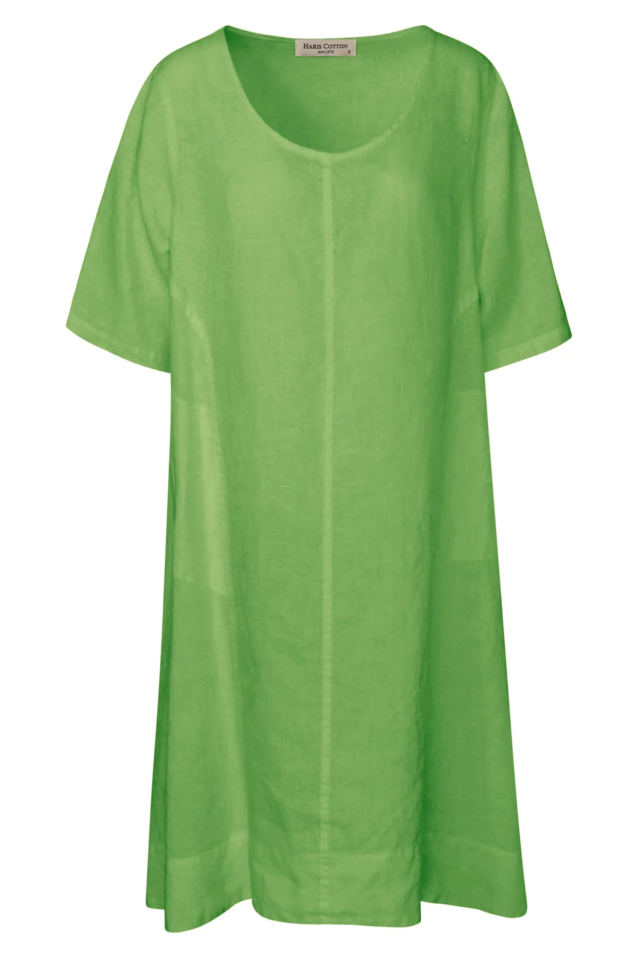Curve Short Sleeved Linen Midi Dress