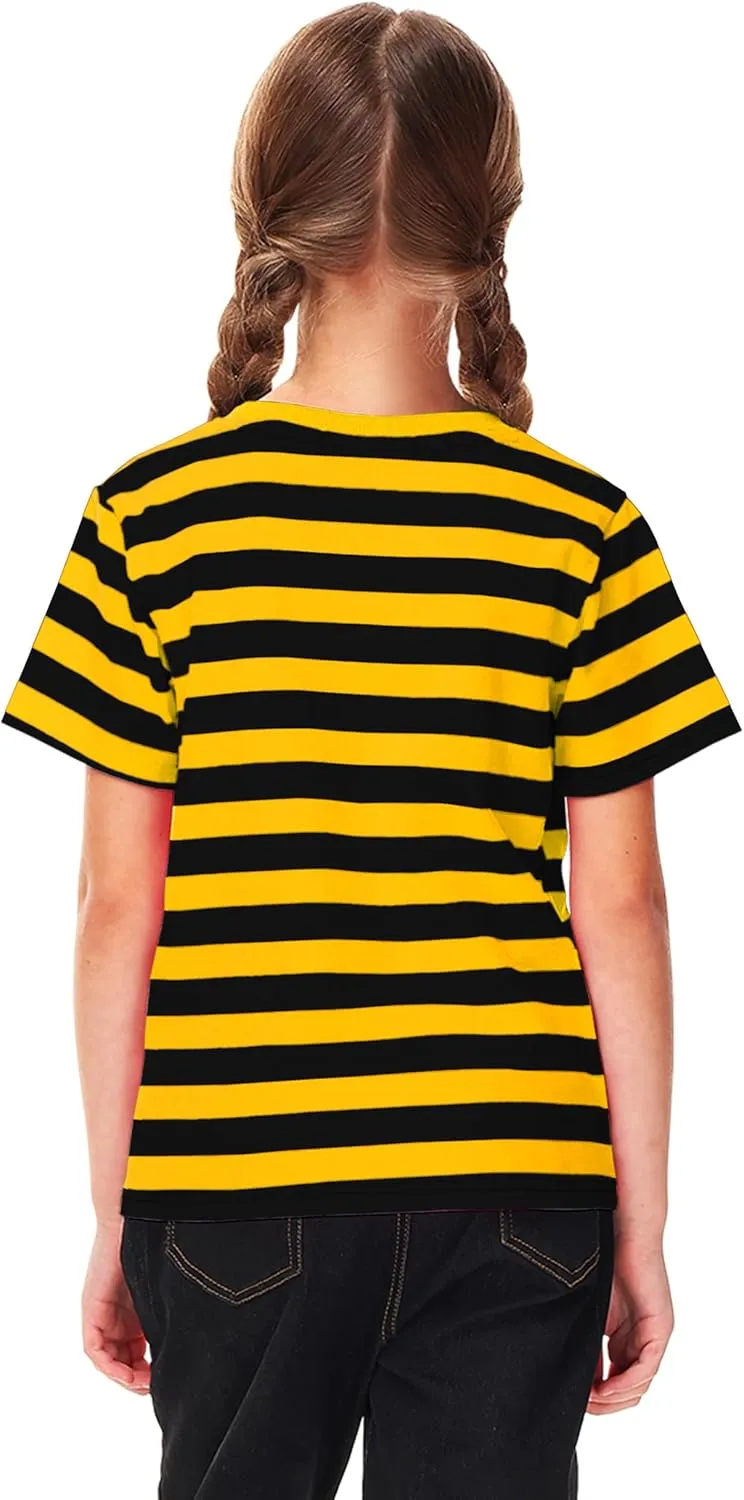 Deerose Kids Striped Shirts Short Sleeve Boy Girls July 4th Patriotic Tee Top 3-14 Years