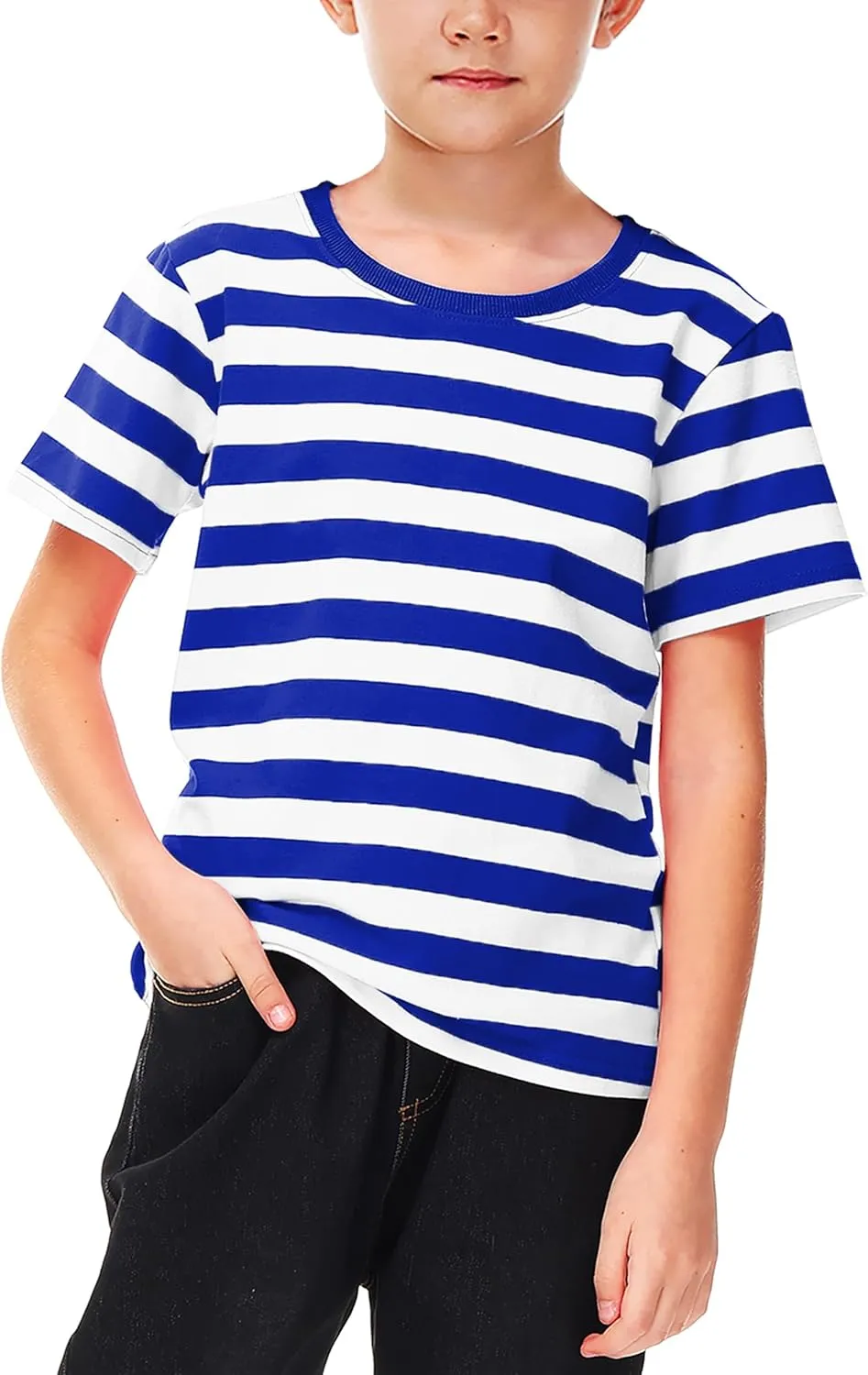 Deerose Kids Striped Shirts Short Sleeve Boy Girls July 4th Patriotic Tee Top 3-14 Years