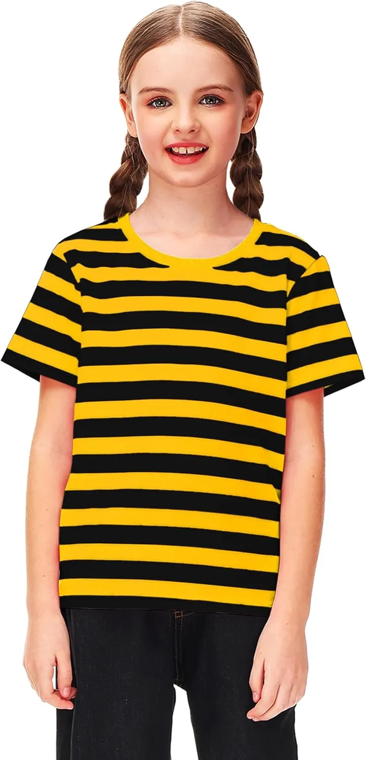 Deerose Kids Striped Shirts Short Sleeve Boy Girls July 4th Patriotic Tee Top 3-14 Years