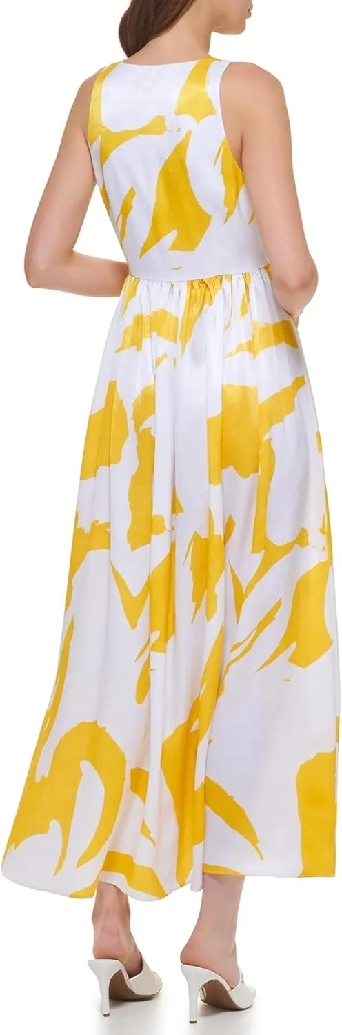 DKNY Sleeveless Printed Maxi Dress