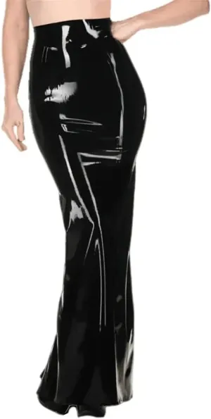 fetish queen Plus Size Maxi Skirts High Waist PVC Leather Tight Solid Skirts Office Lady Pencil Skirt