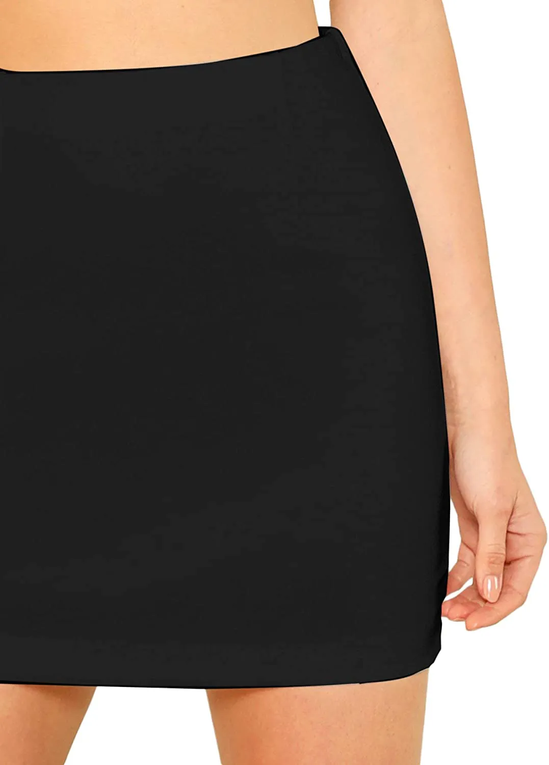 Floerns Women's High Waist Basic Bodycon Plain Short Tube Mini Skirt