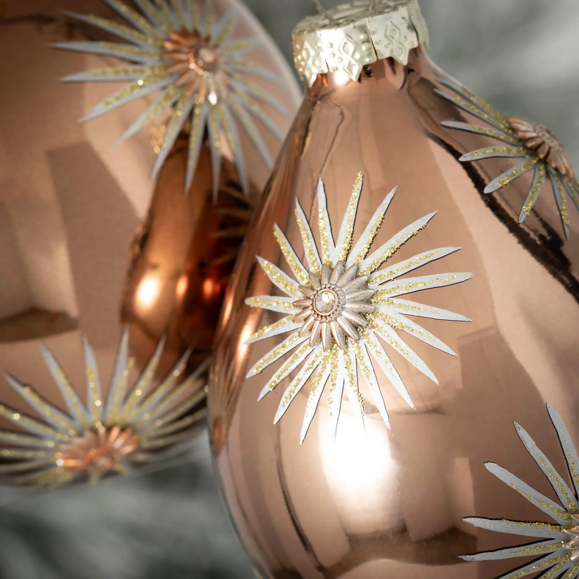 Gold Sunburst Ornament Set