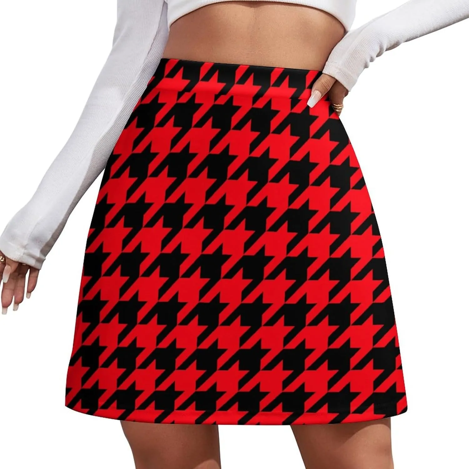 Houndstooth Short Skirt Athletic Skorts Womens Golf Skirts Pickleball Skort Breathable High Waist Workout Sport Skort