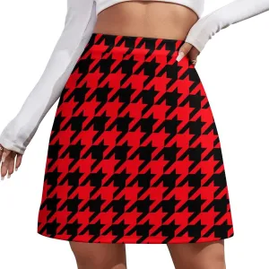 Houndstooth Short Skirt Athletic Skorts Womens Golf Skirts Pickleball Skort Breathable High Waist Workout Sport Skort