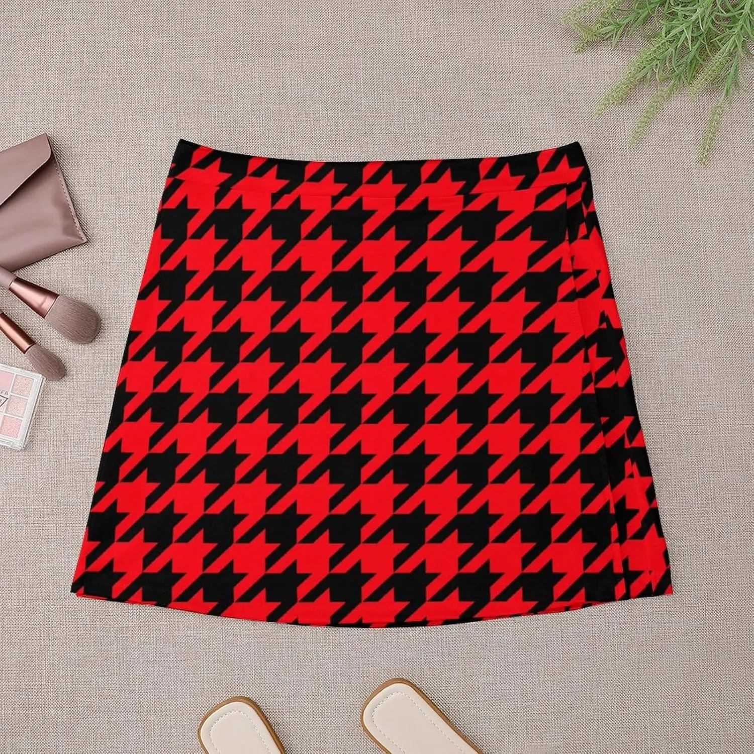 Houndstooth Short Skirt Athletic Skorts Womens Golf Skirts Pickleball Skort Breathable High Waist Workout Sport Skort