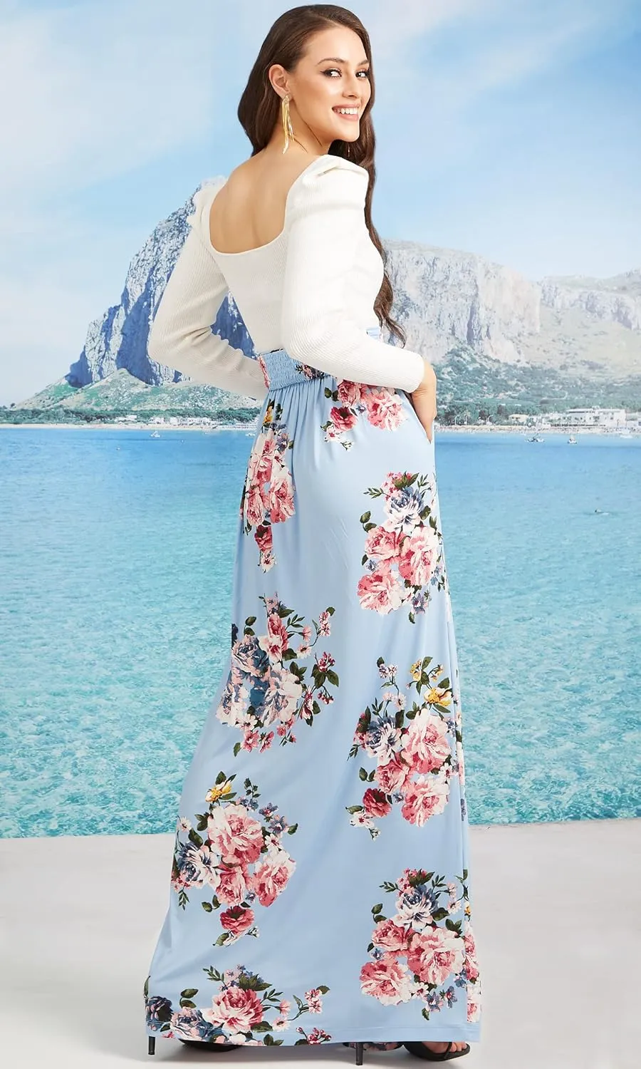 KOH KOH Womens Long Flowy Cute Modest High Waist Floor Length Pockets Maxi Skirt