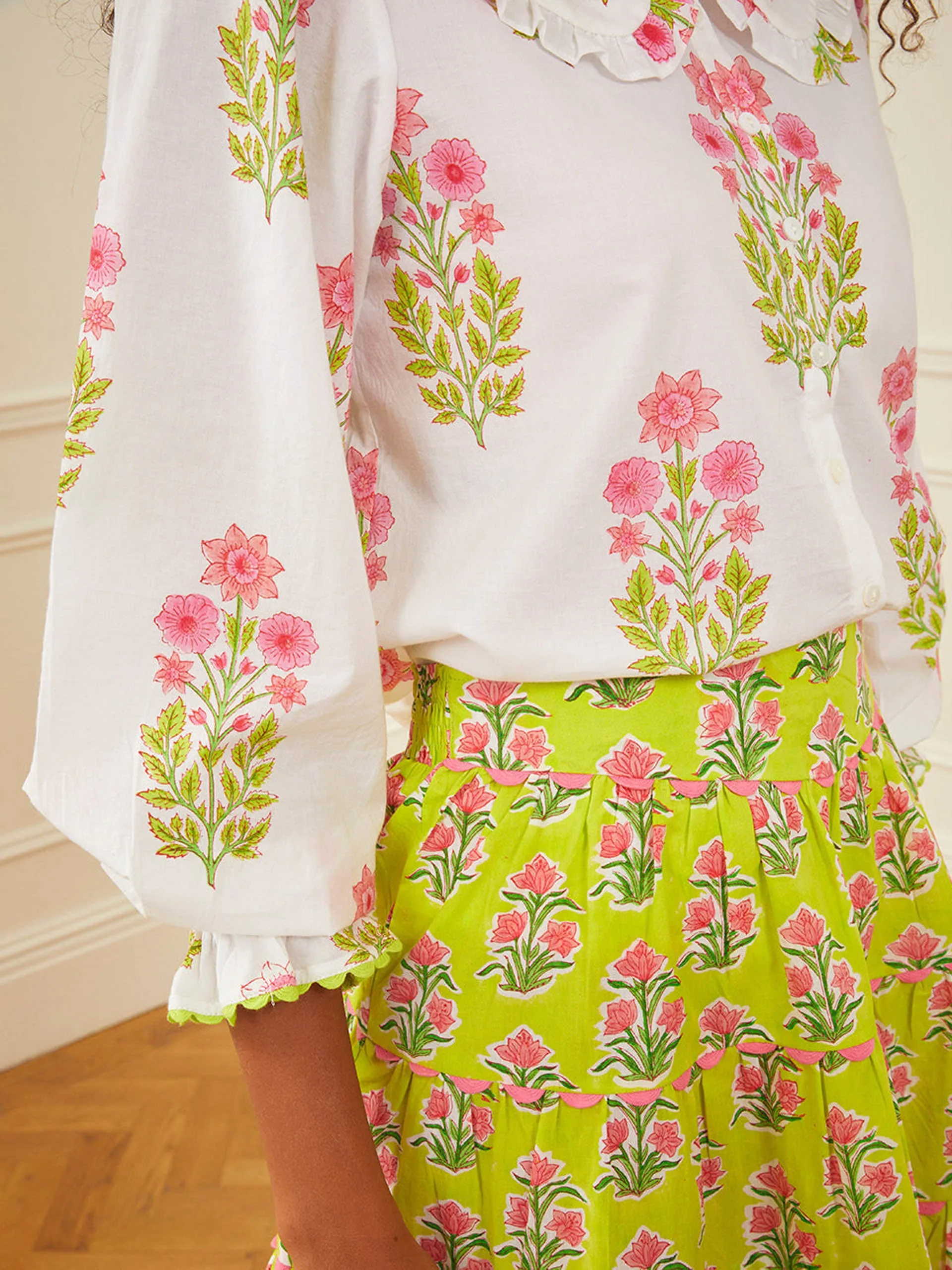 Lime hibiscus elsie skirt