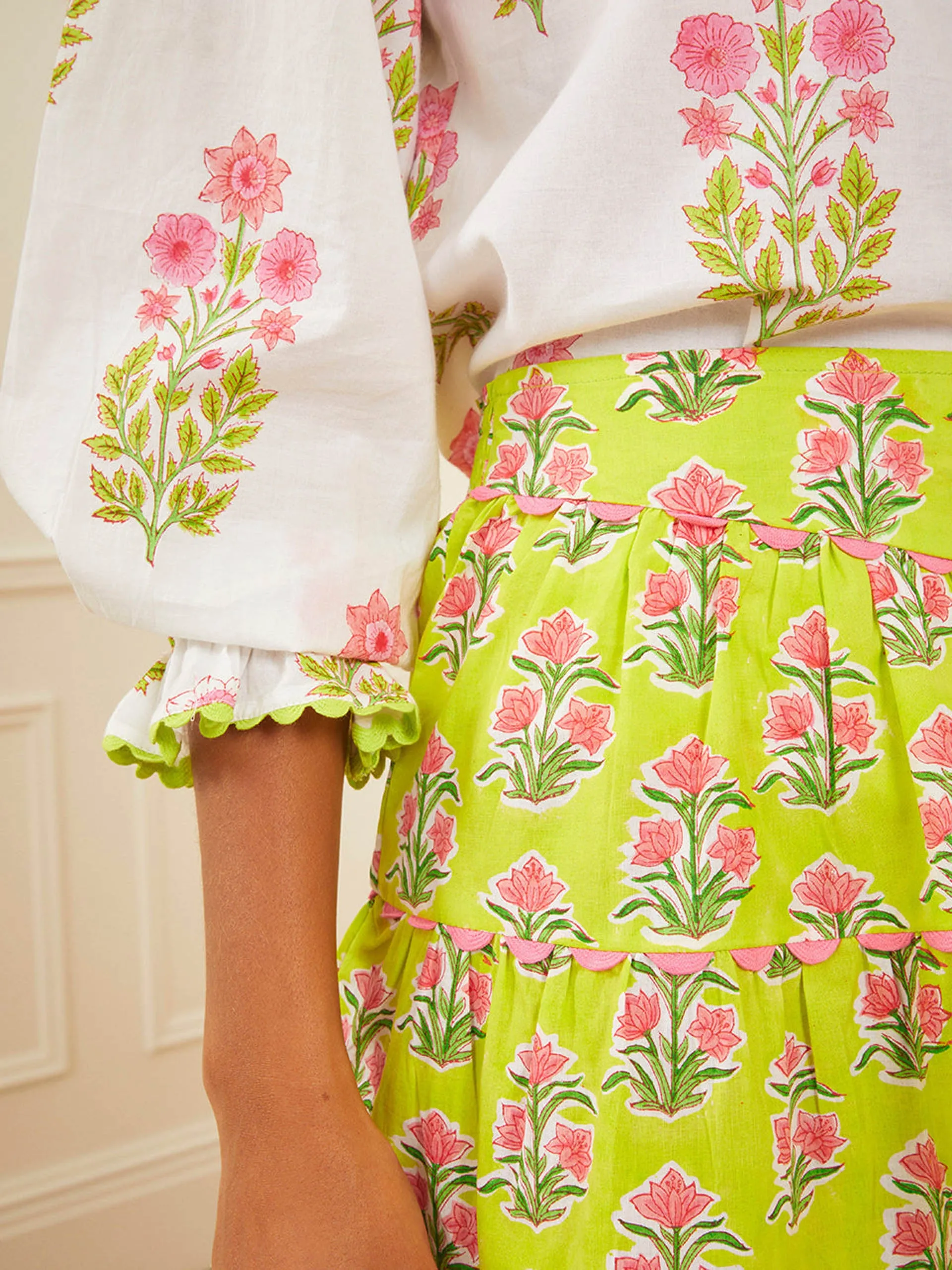 Lime hibiscus elsie skirt