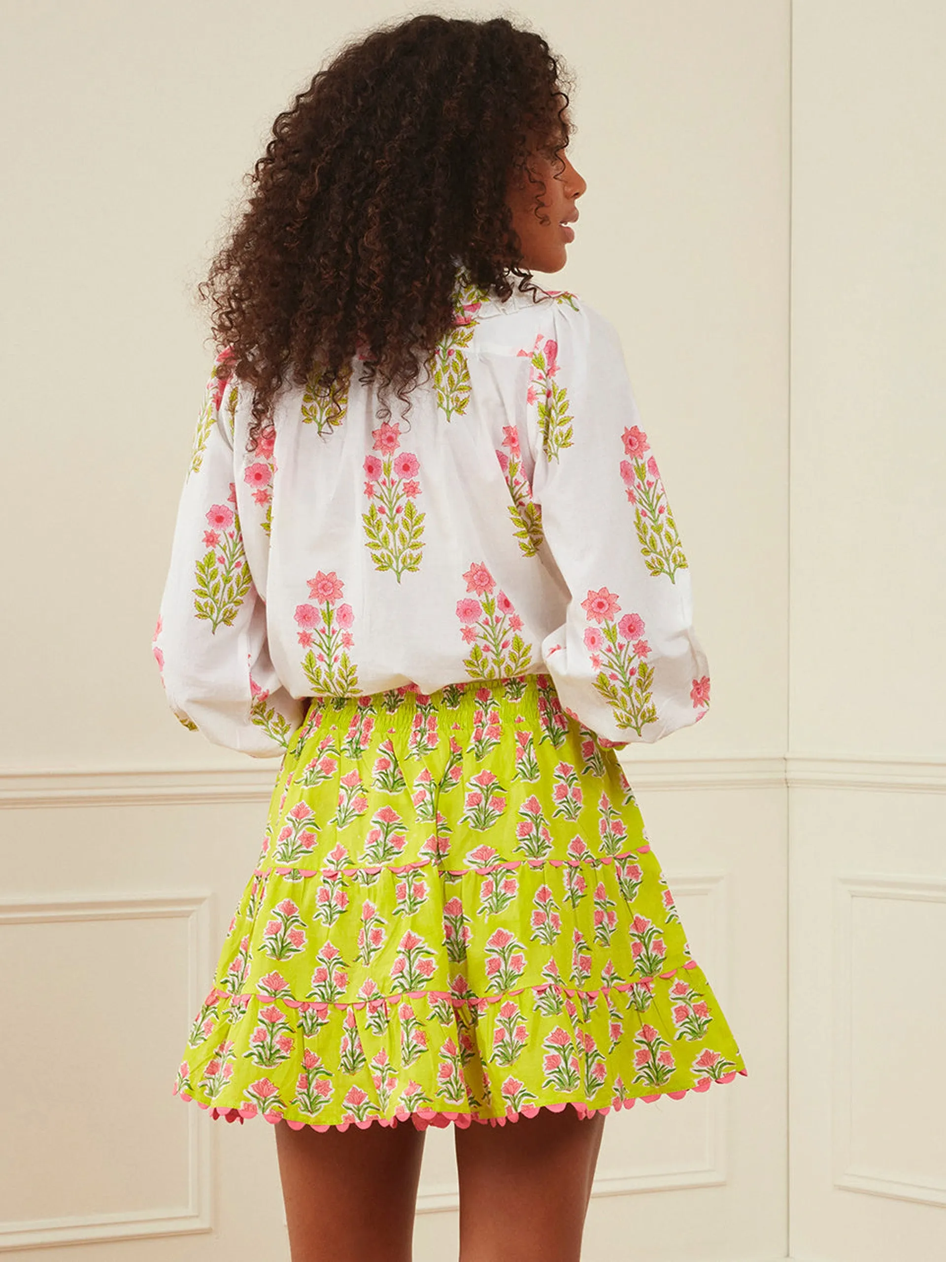 Lime hibiscus elsie skirt
