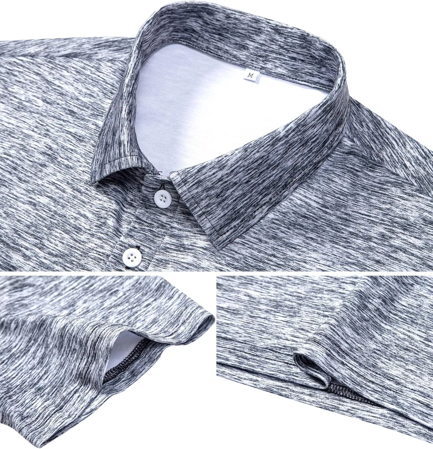 Men's Polyester Pique Polo Shirts Summer Casual Printed Short Sleeve Golf Polo Shirts