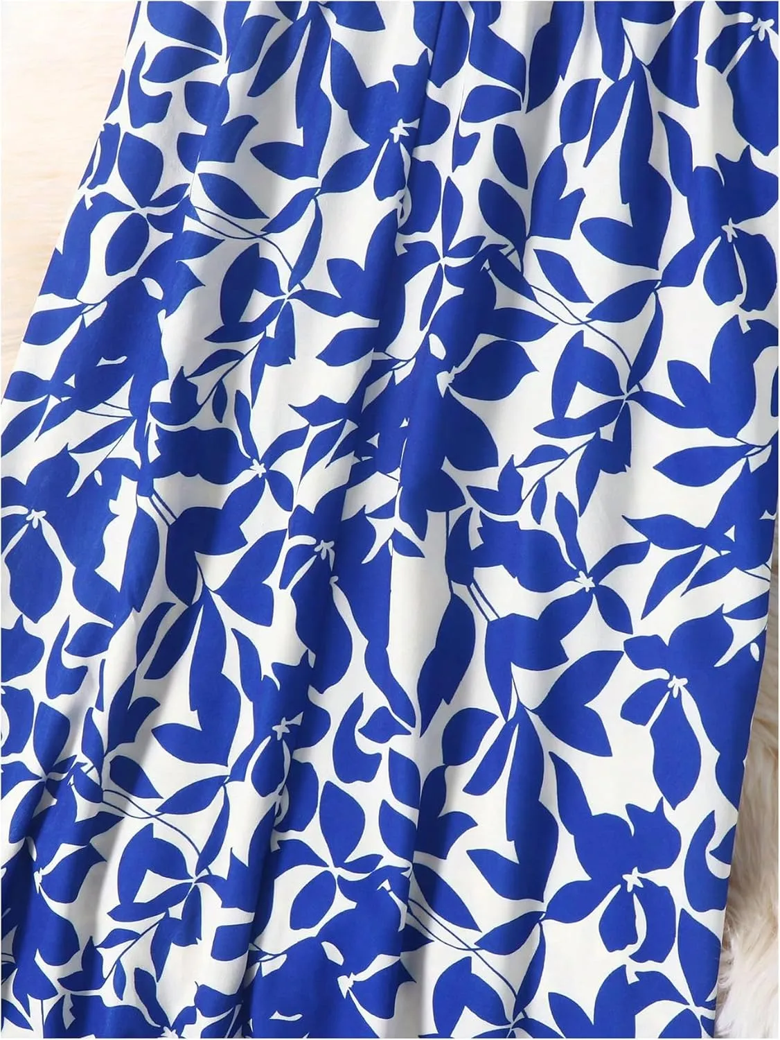 Milumia Women's Vintage Printed A Line High Waist Flare Flowy Casual Midi Skirts