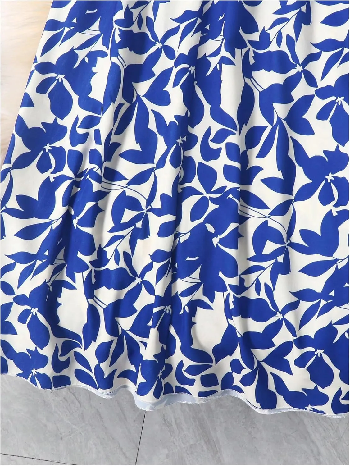 Milumia Women's Vintage Printed A Line High Waist Flare Flowy Casual Midi Skirts