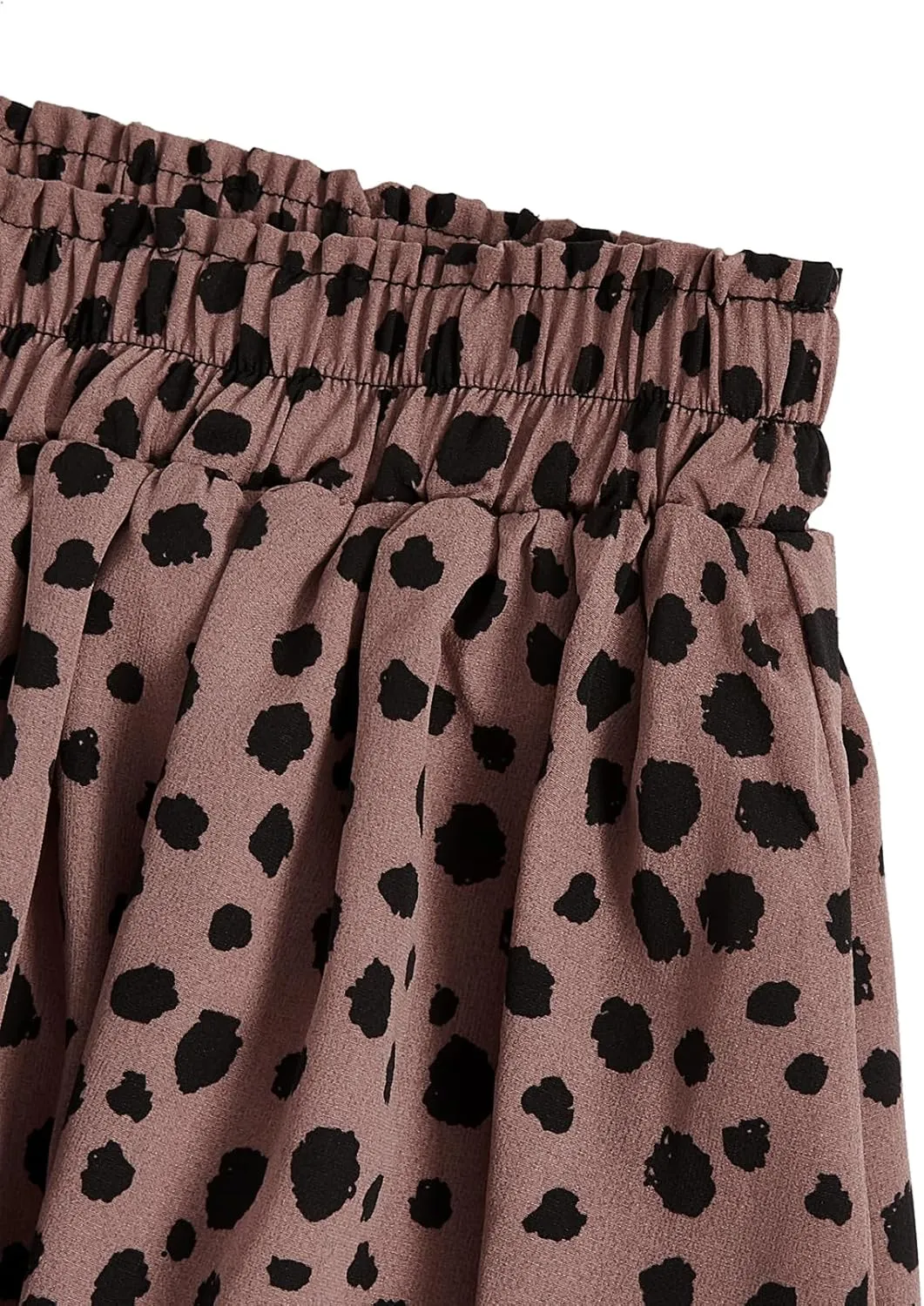 Milumia Women's Vintage Printed A Line High Waist Flare Flowy Casual Midi Skirts