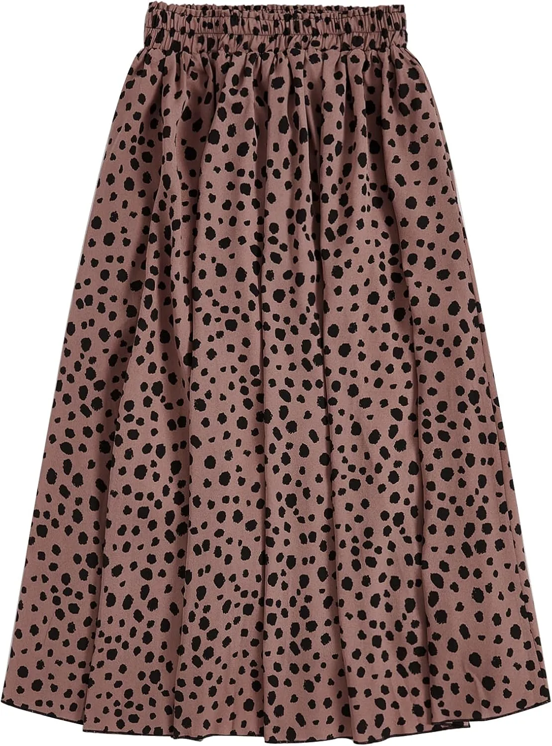 Milumia Women's Vintage Printed A Line High Waist Flare Flowy Casual Midi Skirts