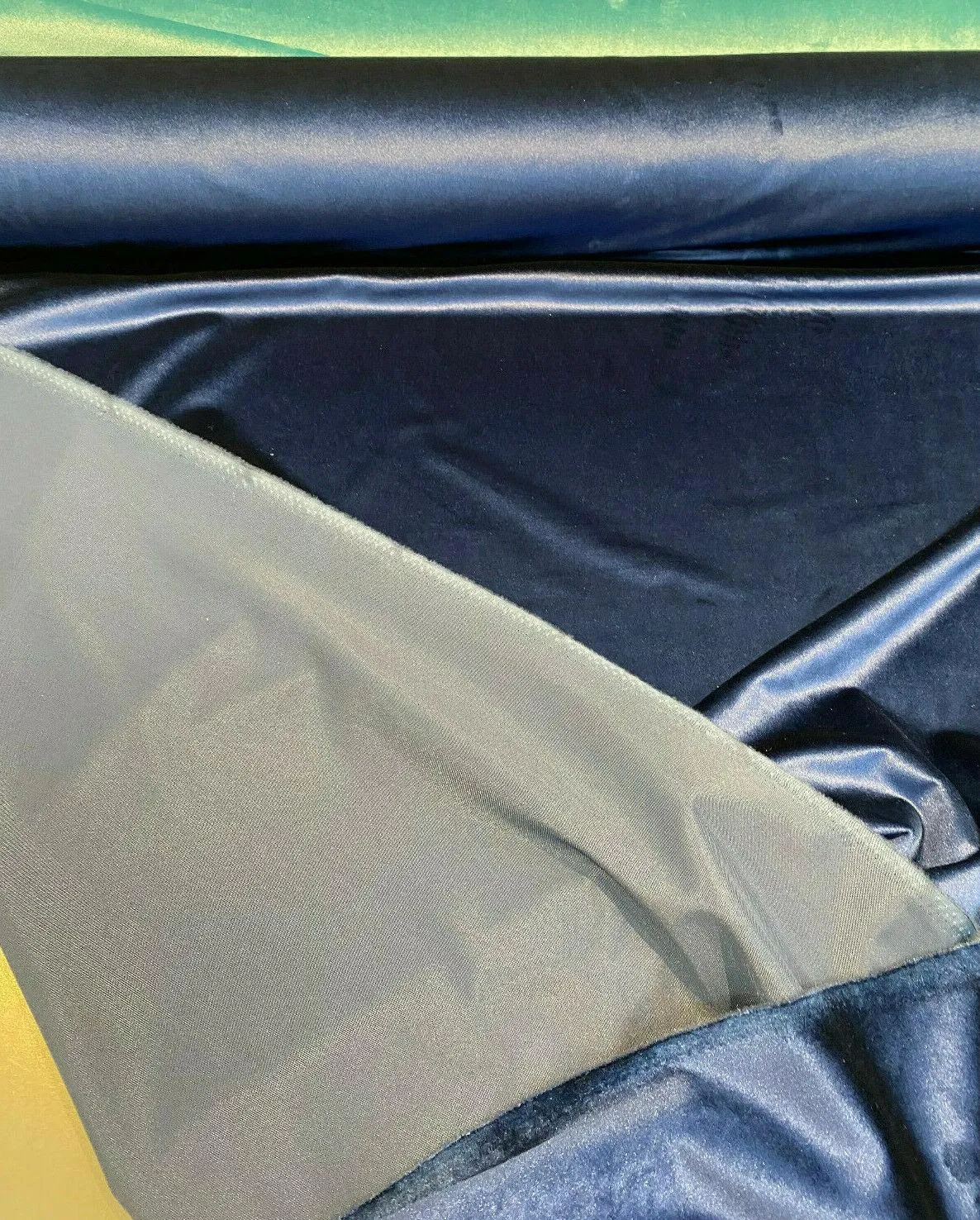Navy Blue Exclusive Velveteen Velvet Drapery Upholstery Fabric by the yard