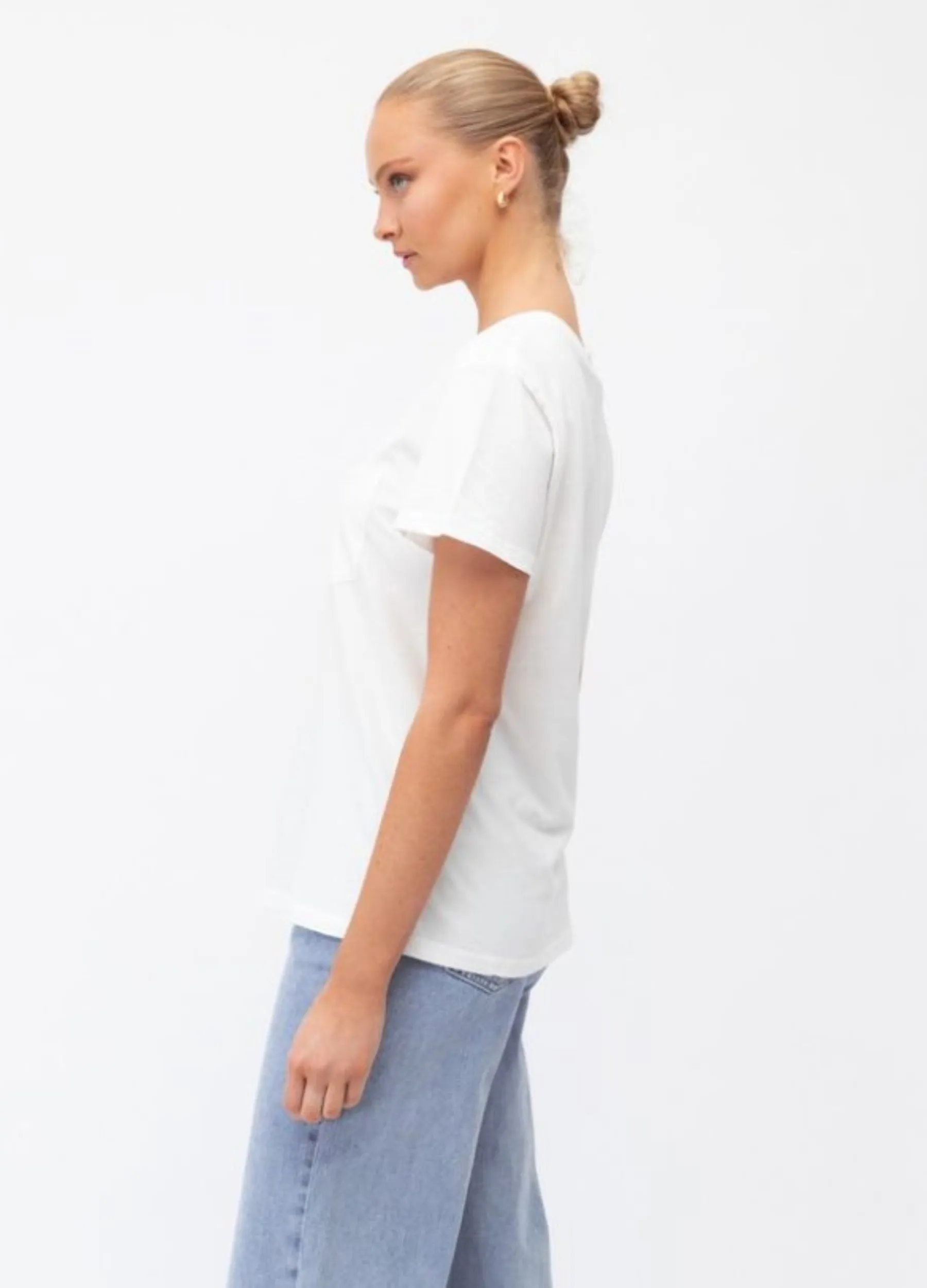 Paper Heart - Short Sleeve Casual Pocket Tee - White
