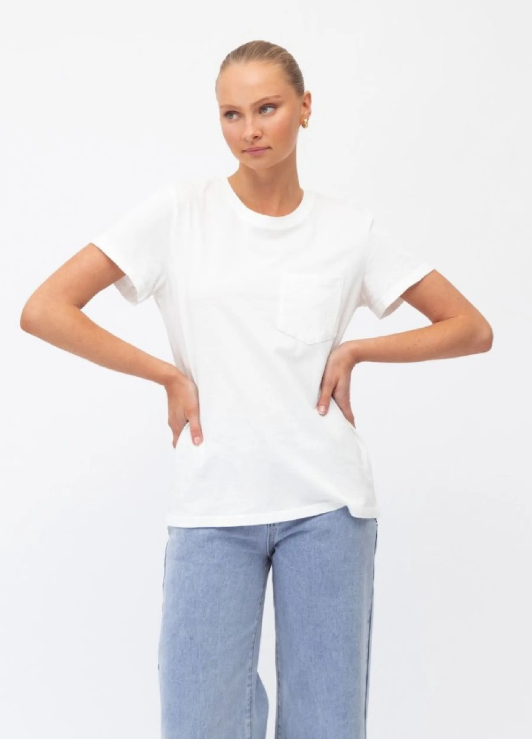 Paper Heart - Short Sleeve Casual Pocket Tee - White