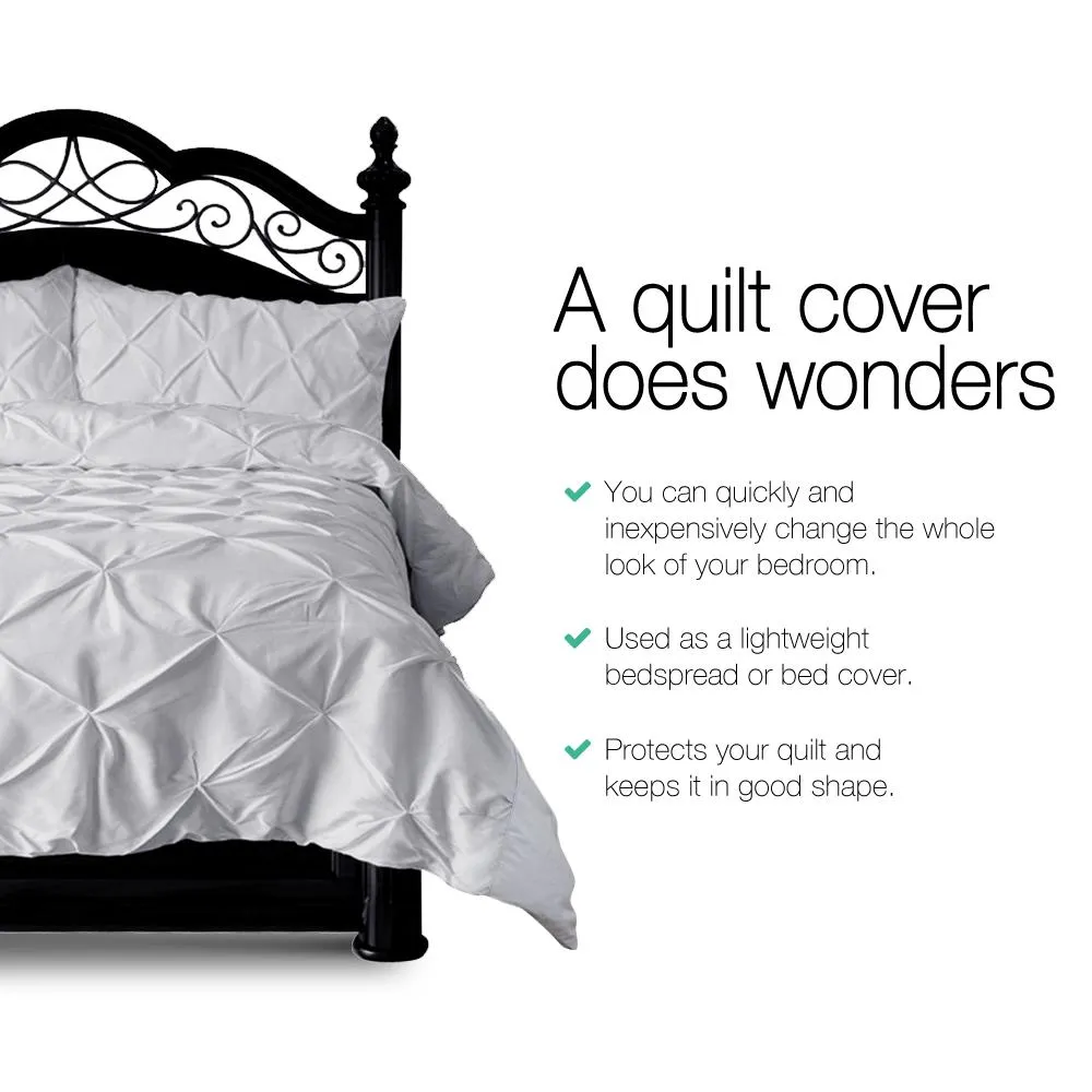 Queen Size Quilt Cover Set - Grey