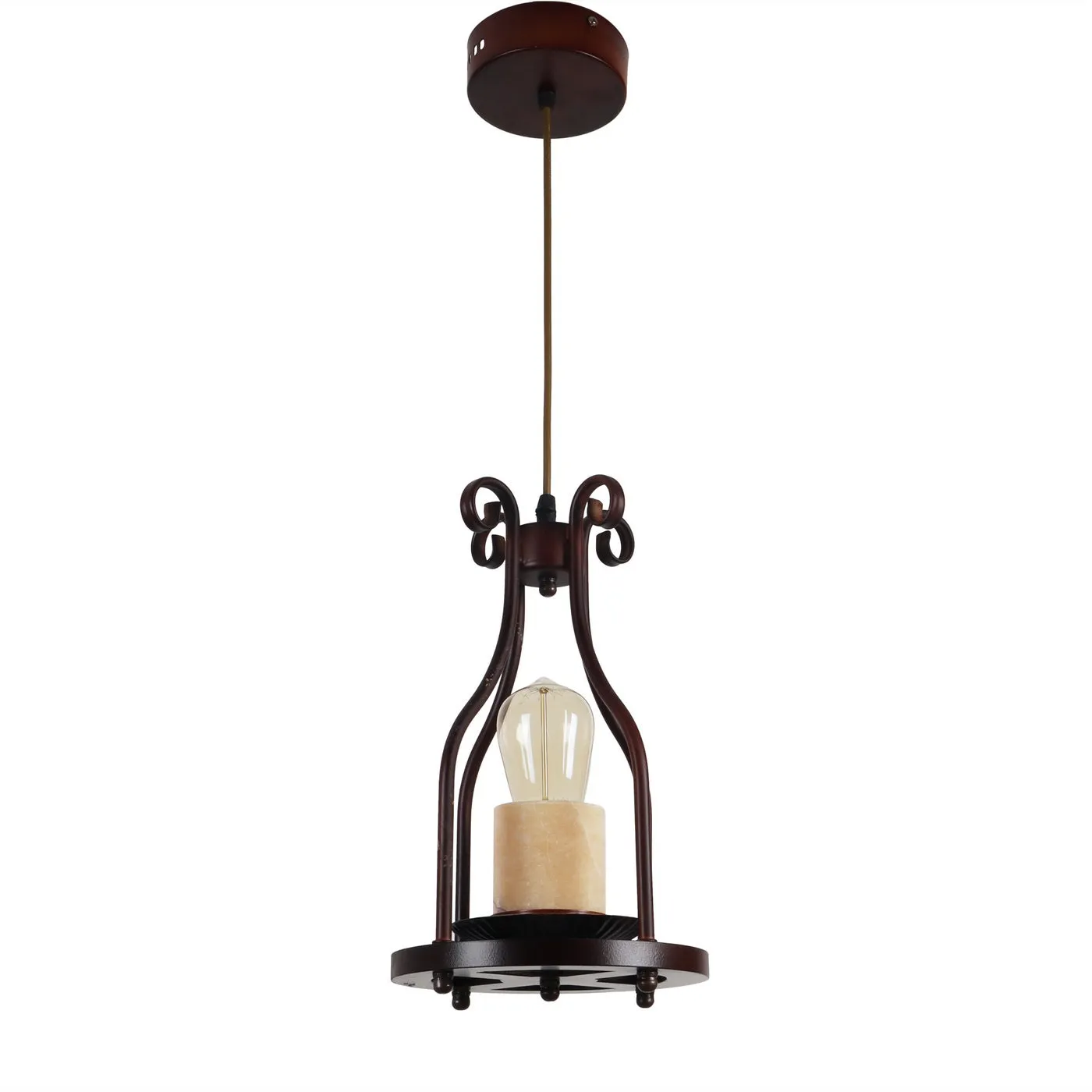 Red Metal Hanging Light - 3940-1P - Included Bulb
