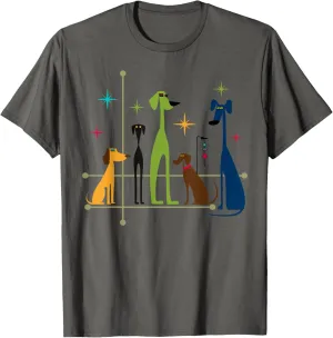 Retro Mid-Century Modern Dogs 50s 60s Style T-Shirt