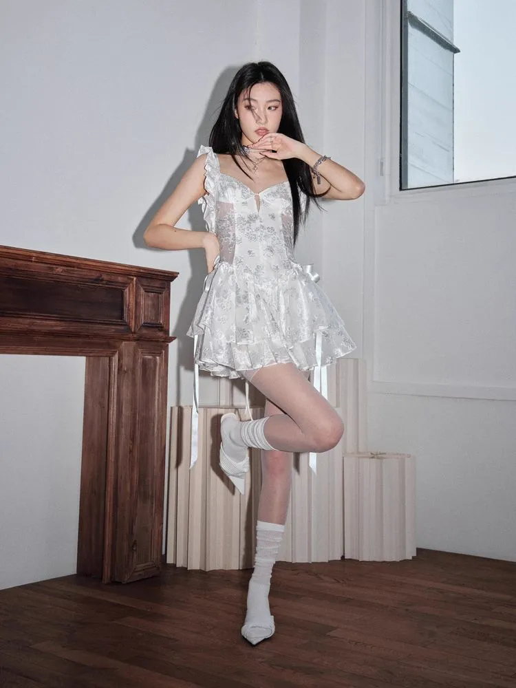 Ruffle short dress【s0000009449】