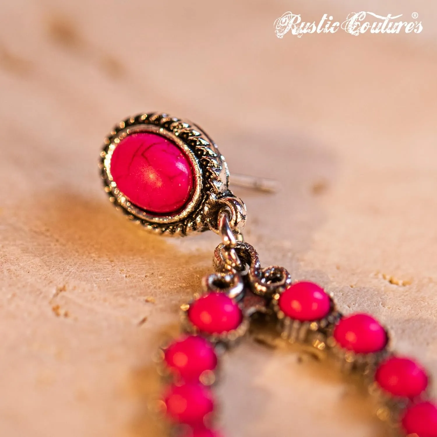 Rustic Couture's Western Turquoise Earrings for Women Statement Western Country Jewelry