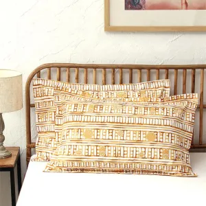 Sanchi Pillow Cover (Yellow) - Set Of Two
